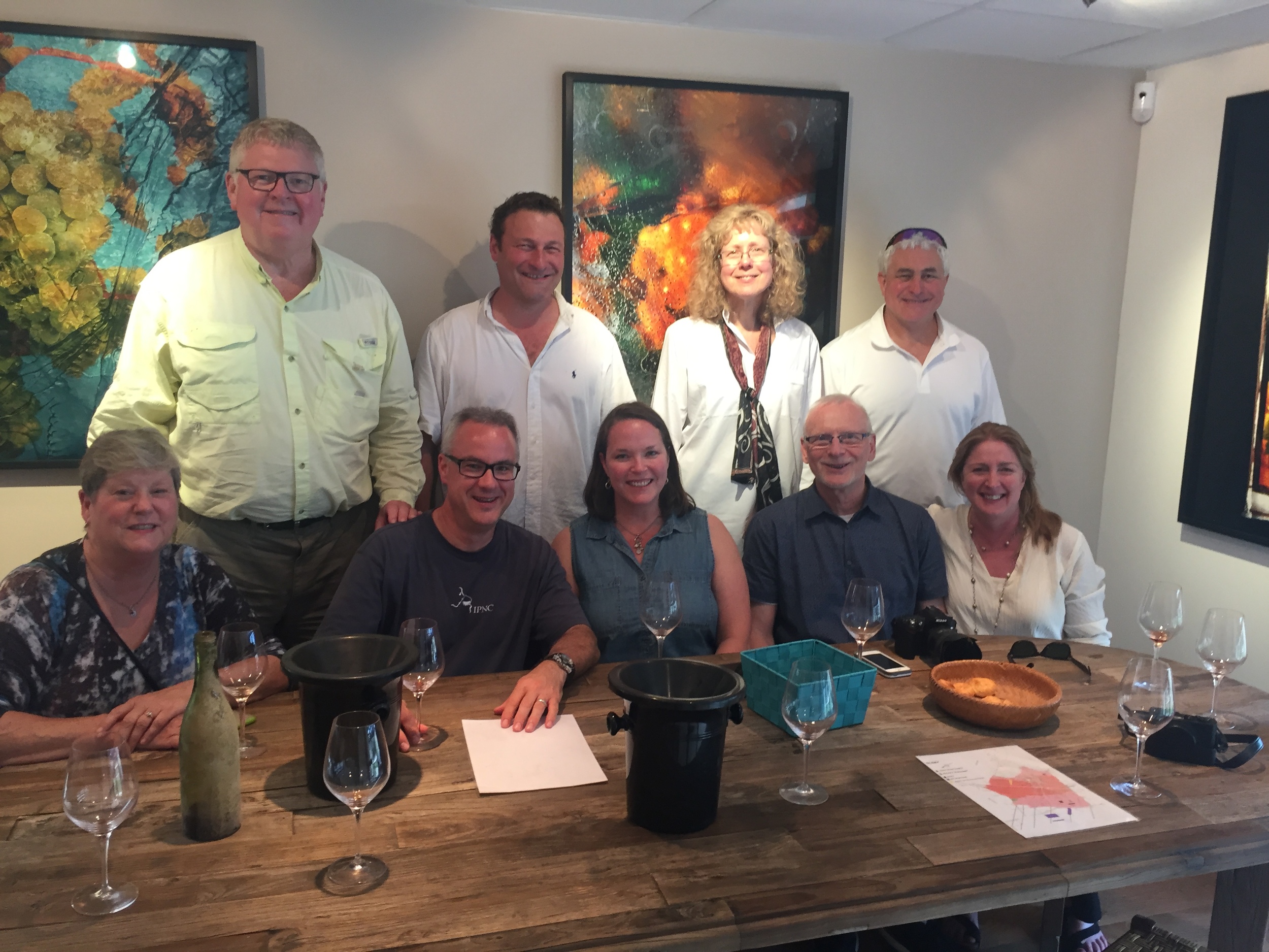 Our crew with Thiébault in his new tasting room in Meursault