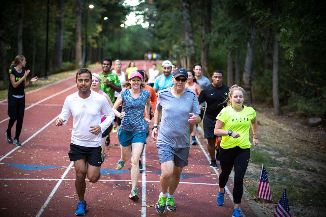 Running the magical track at Nike World Headquarters with Martha and Coach Julia