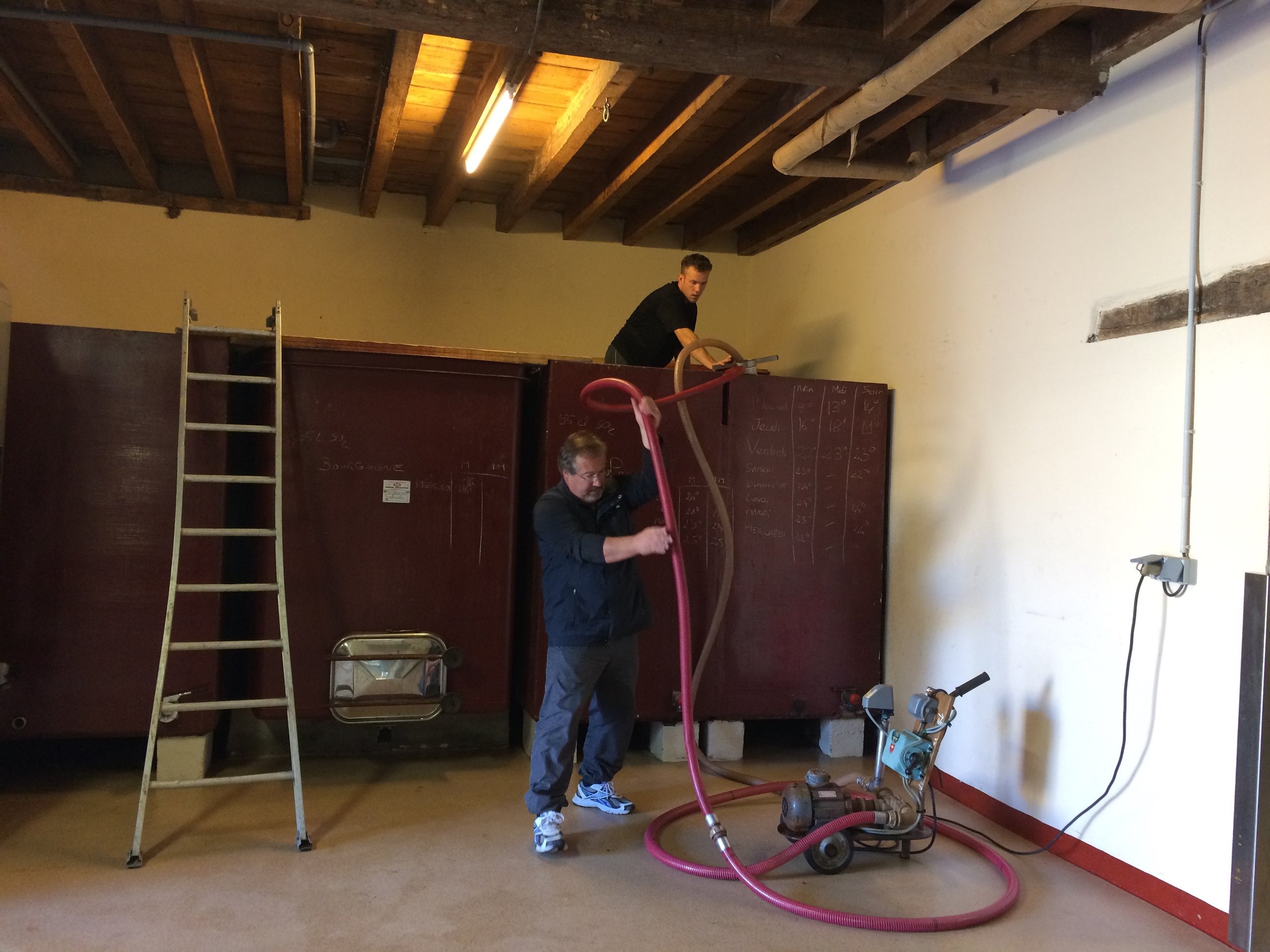 Patrick Essa at work in his cellar at Domaine Buisson-Charles