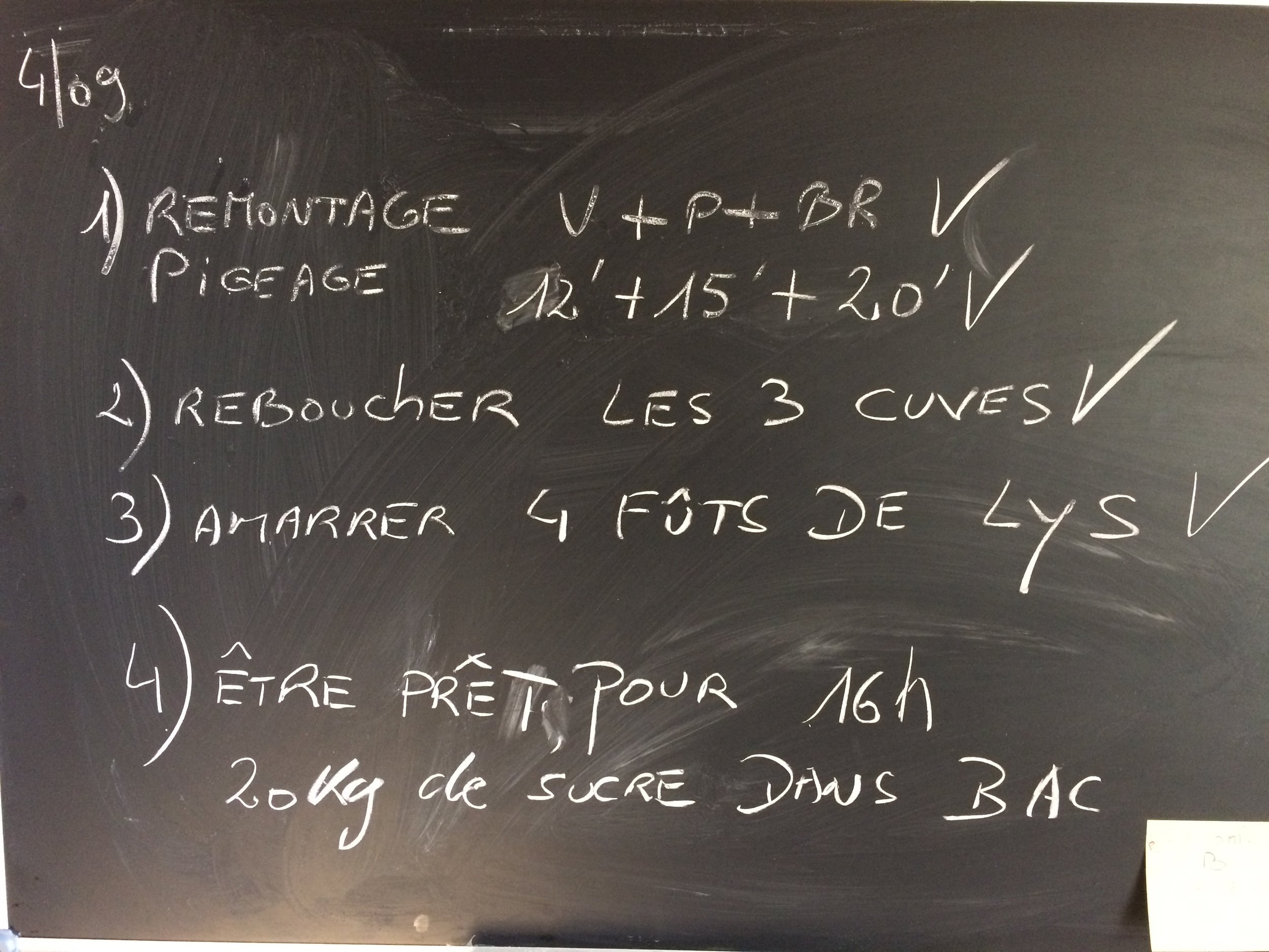 The work order today at Buisson-Charles