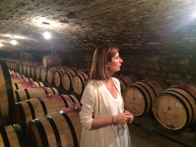 In the cellar with Caroline Parent at A-F Gros