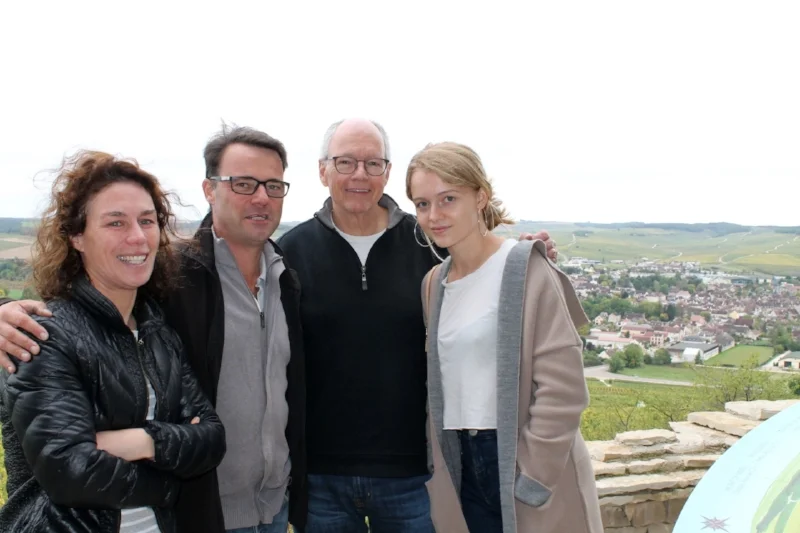 Céline and Fréderic Gueguen took us on a walk through the woods up above the Grand Cru vineyards of Chablis.