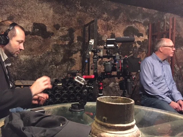 Filming in the Violot-Guillenard cellars in Pommard