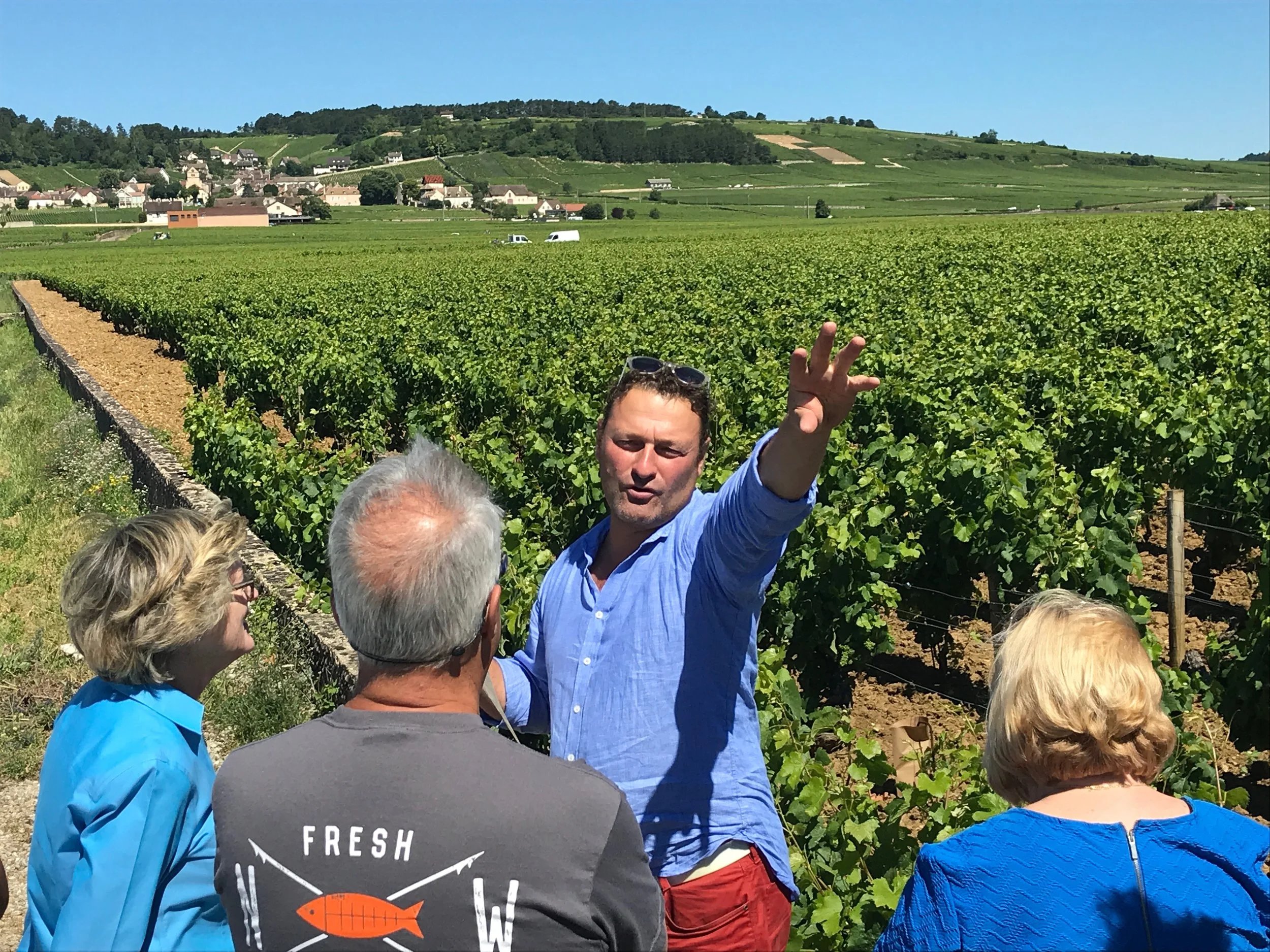 Getting a vineyard tour from Thiébault Huber in Volnay