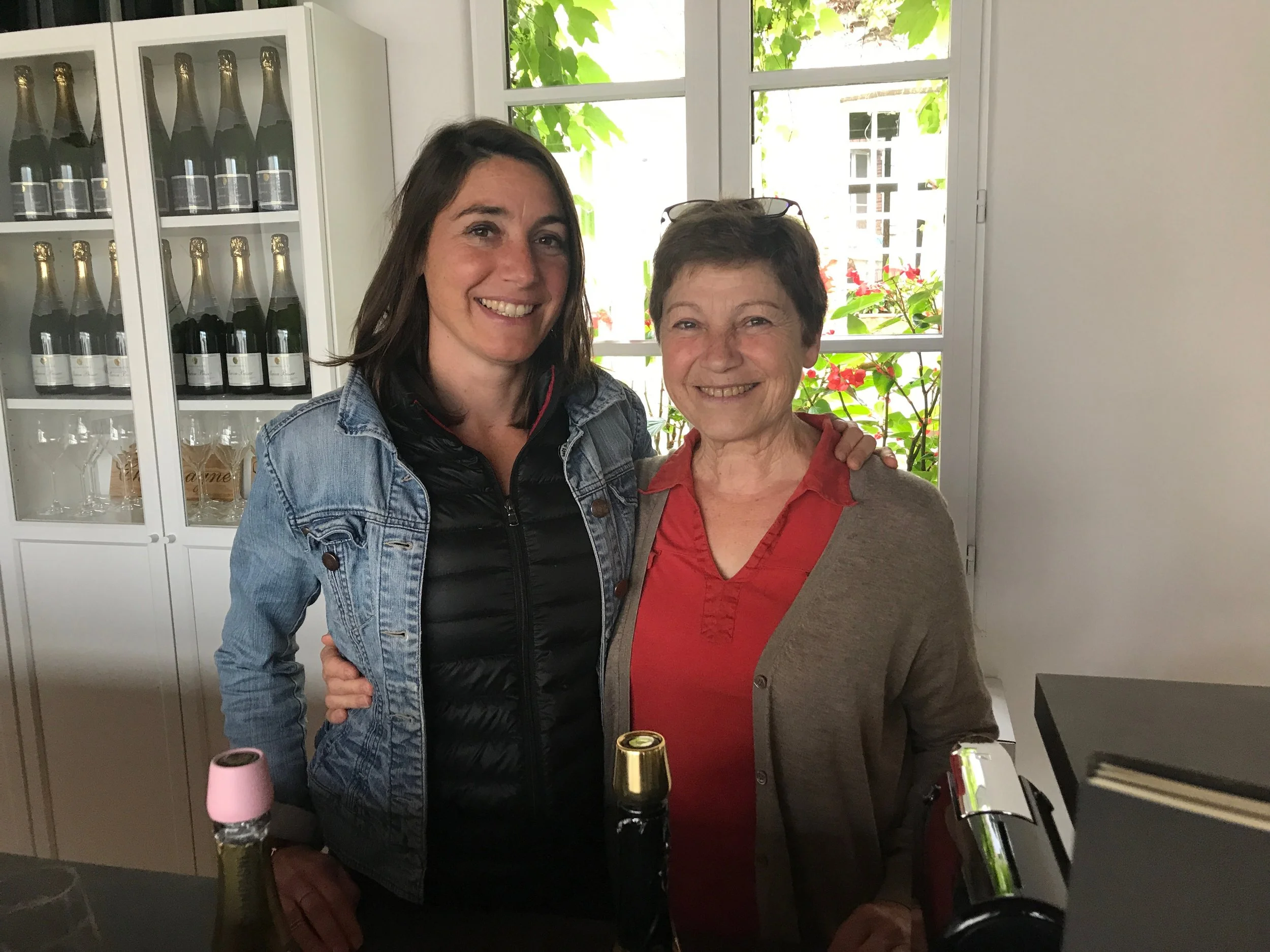 Elodie and her mom Bernadette, in their tasting room in Hautvillers