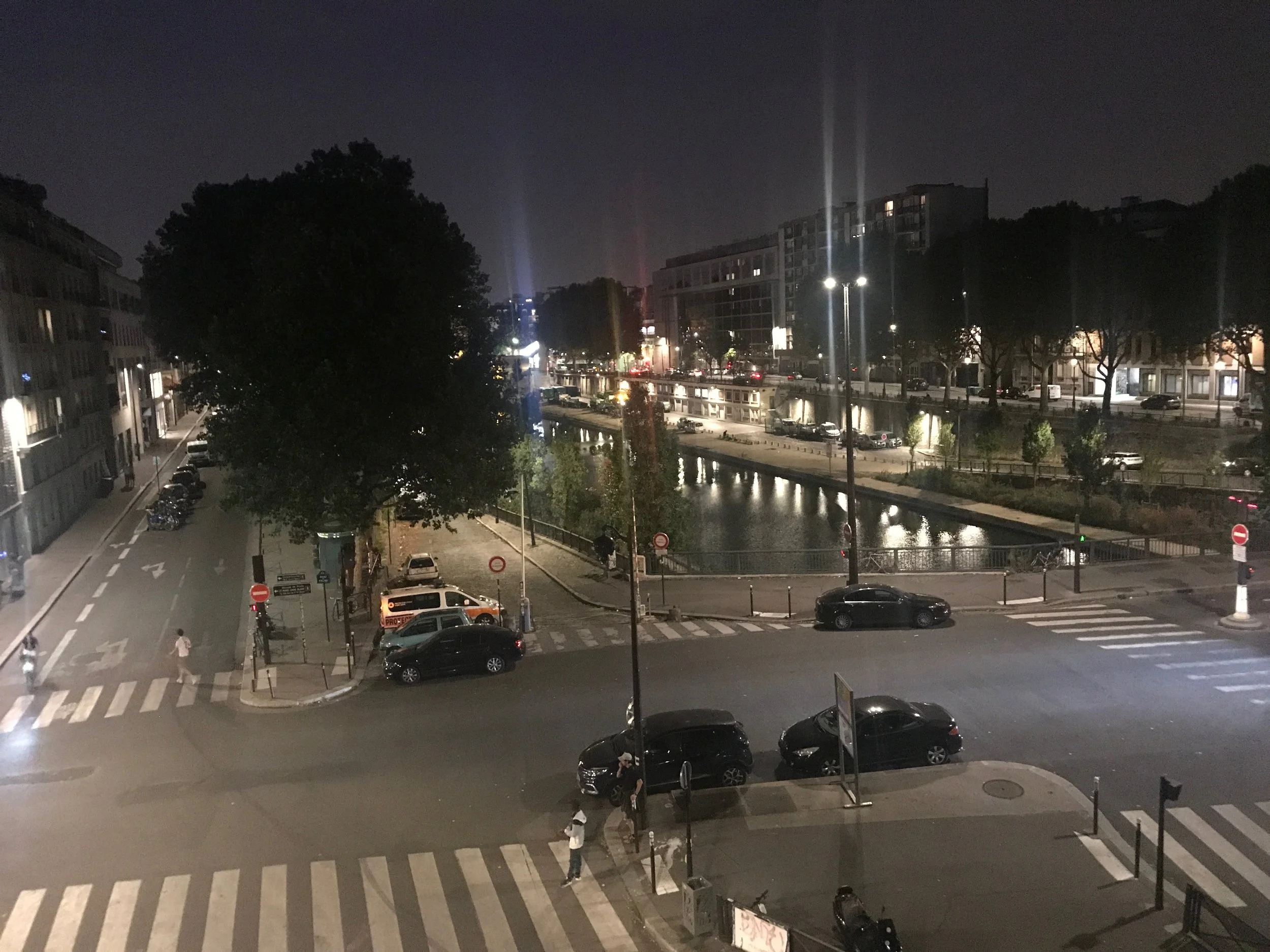 Night-time along the Canal St. Martin