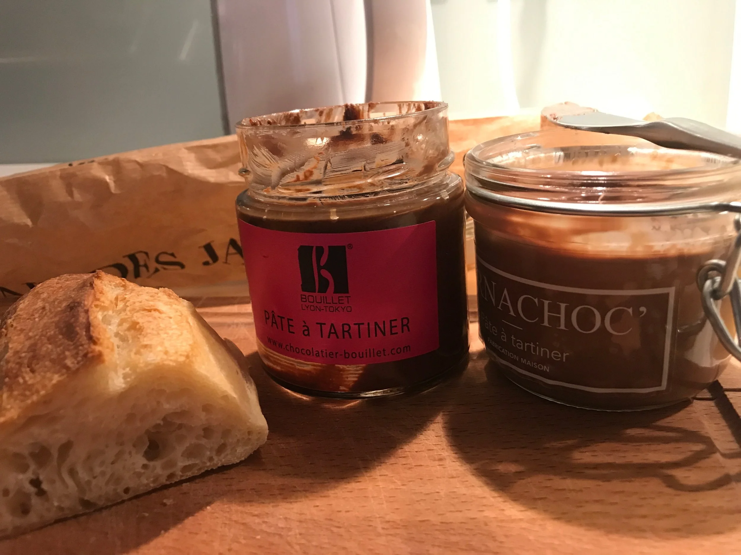 Artisanal Pâte-à-Tartiner (high-end Nutella) from the two top Chocolatiers in Lyon