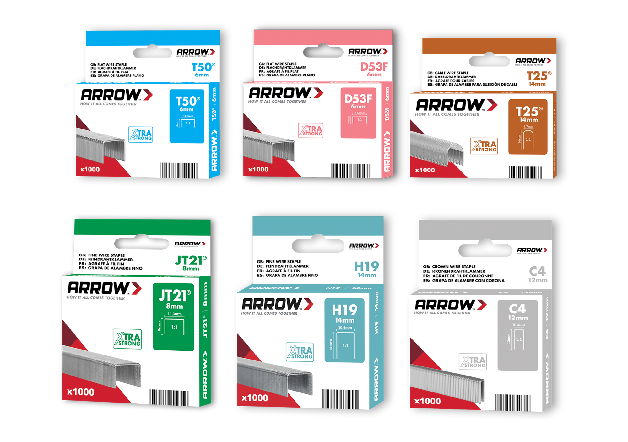 Arrow Fastener's European Staple assortment packs