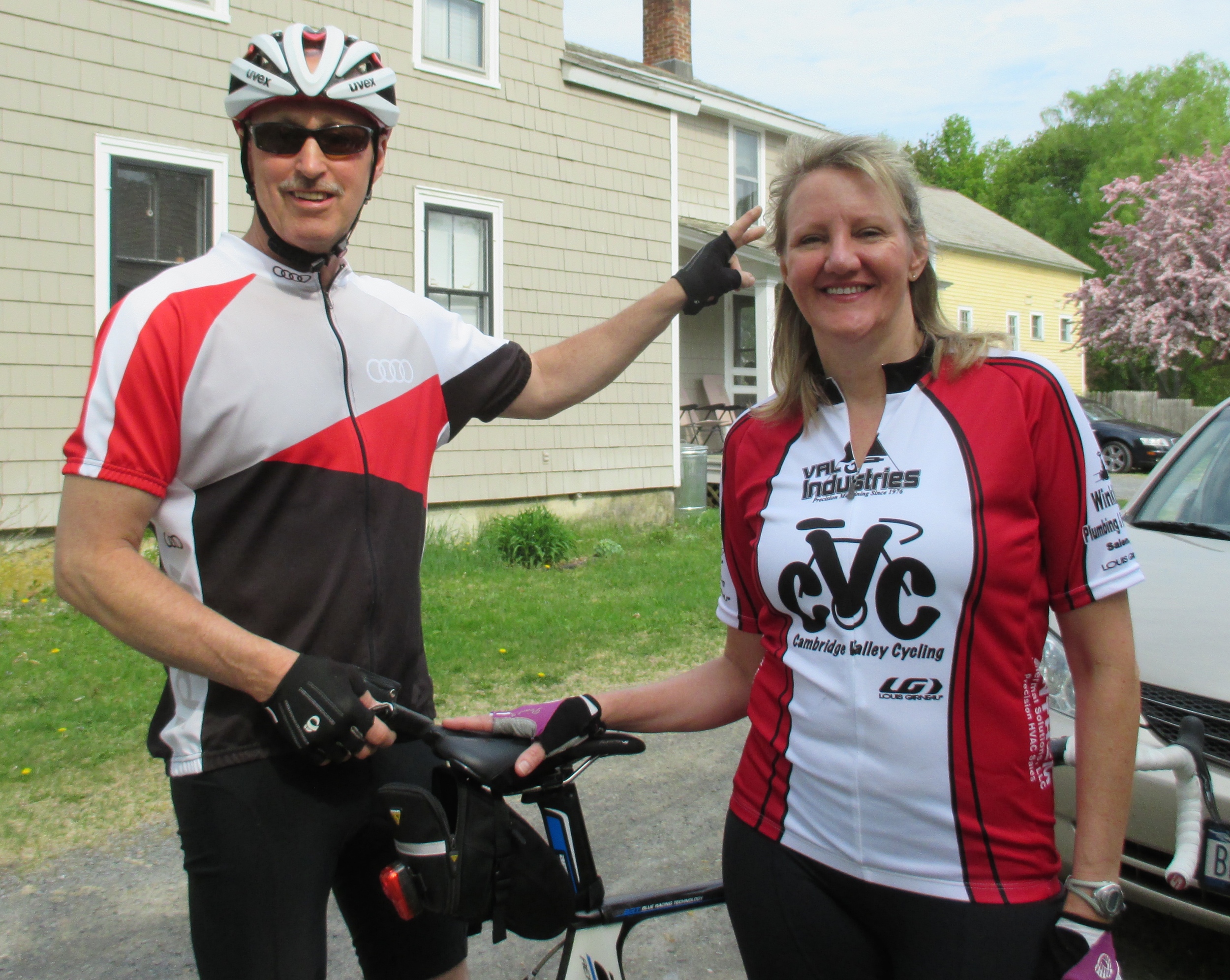 Laura and Allan ready for a beautiful Mother's Day ride!