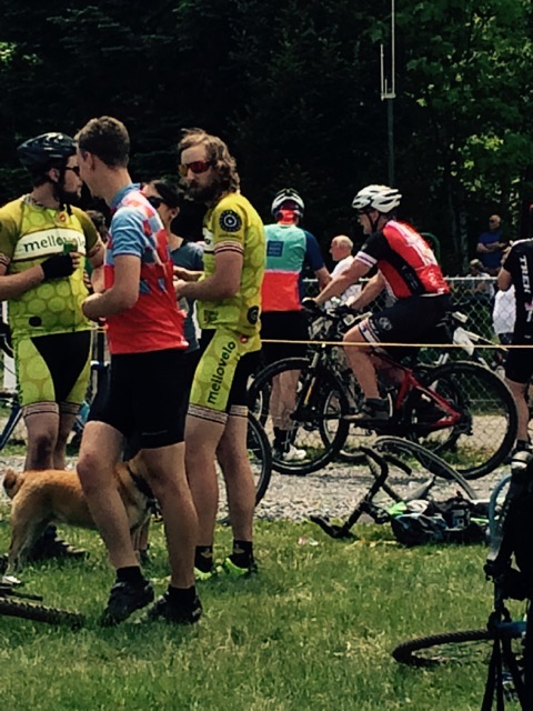 Dan crossing the finish line, Black Fly Challenge
