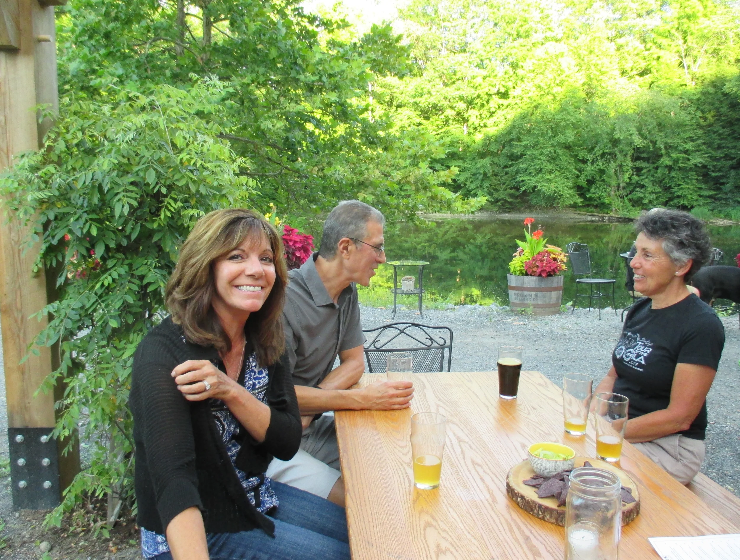 August 7th: under the pergola at Brown's Brewery
