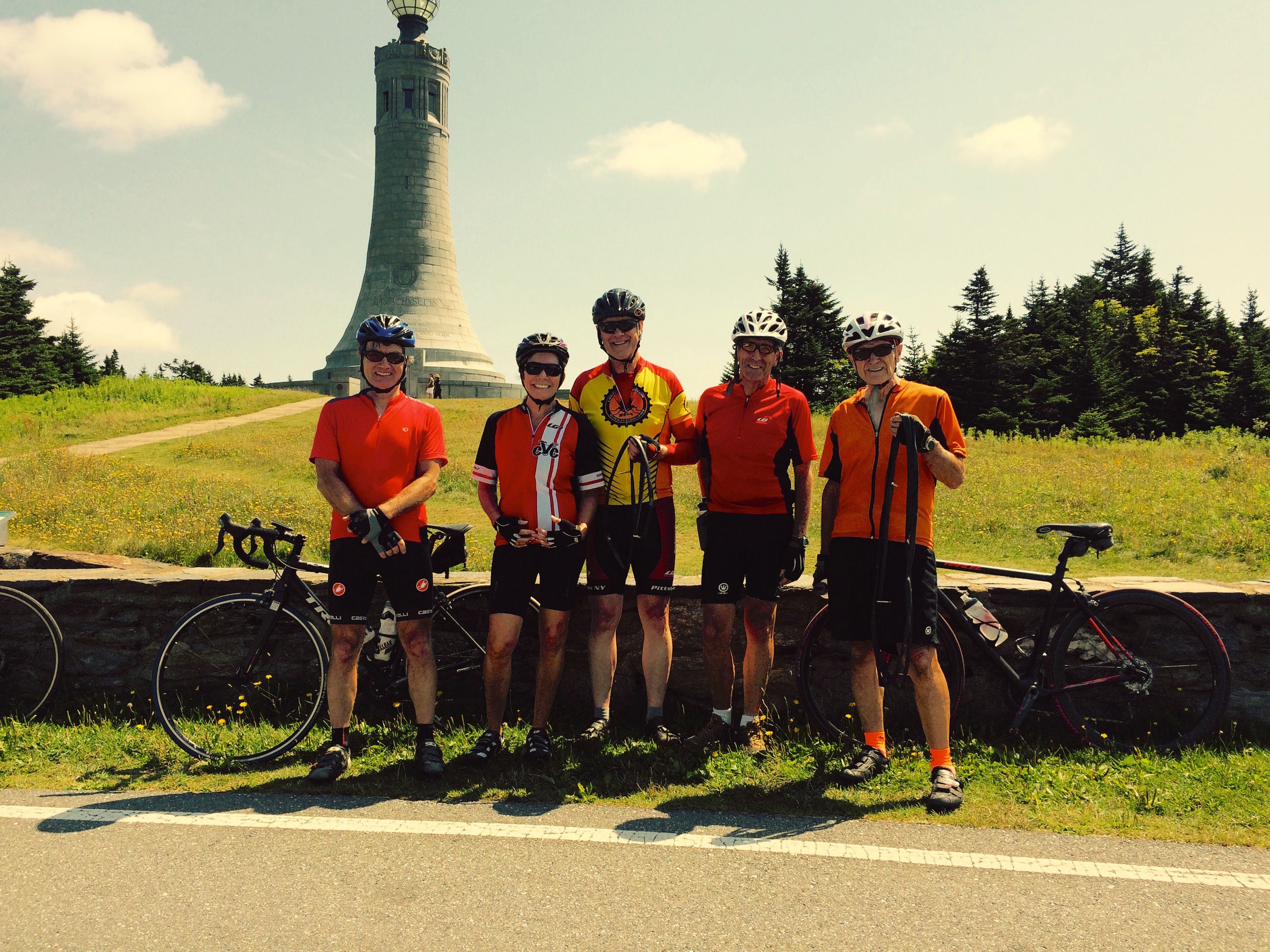 Greylock falls again to CVC: Don, Wendy, Sandy, Derek, and Stuart. Three flats didn't slow us down. 8/114/15