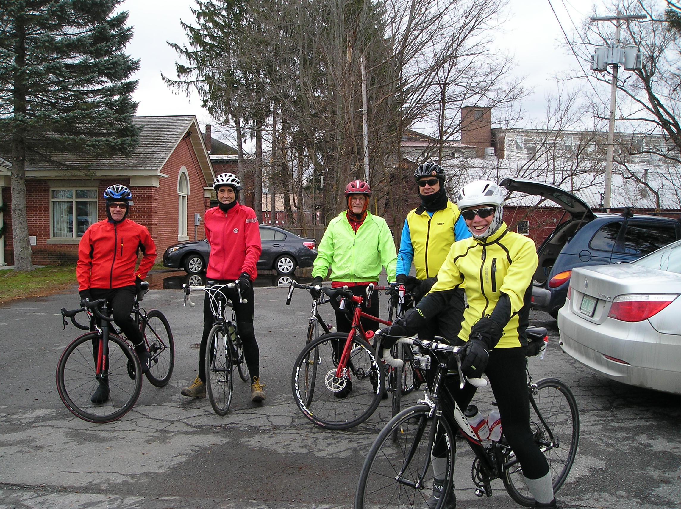 Hard Core (Ann, too) heading out for the finish of Jim's 5000 miles