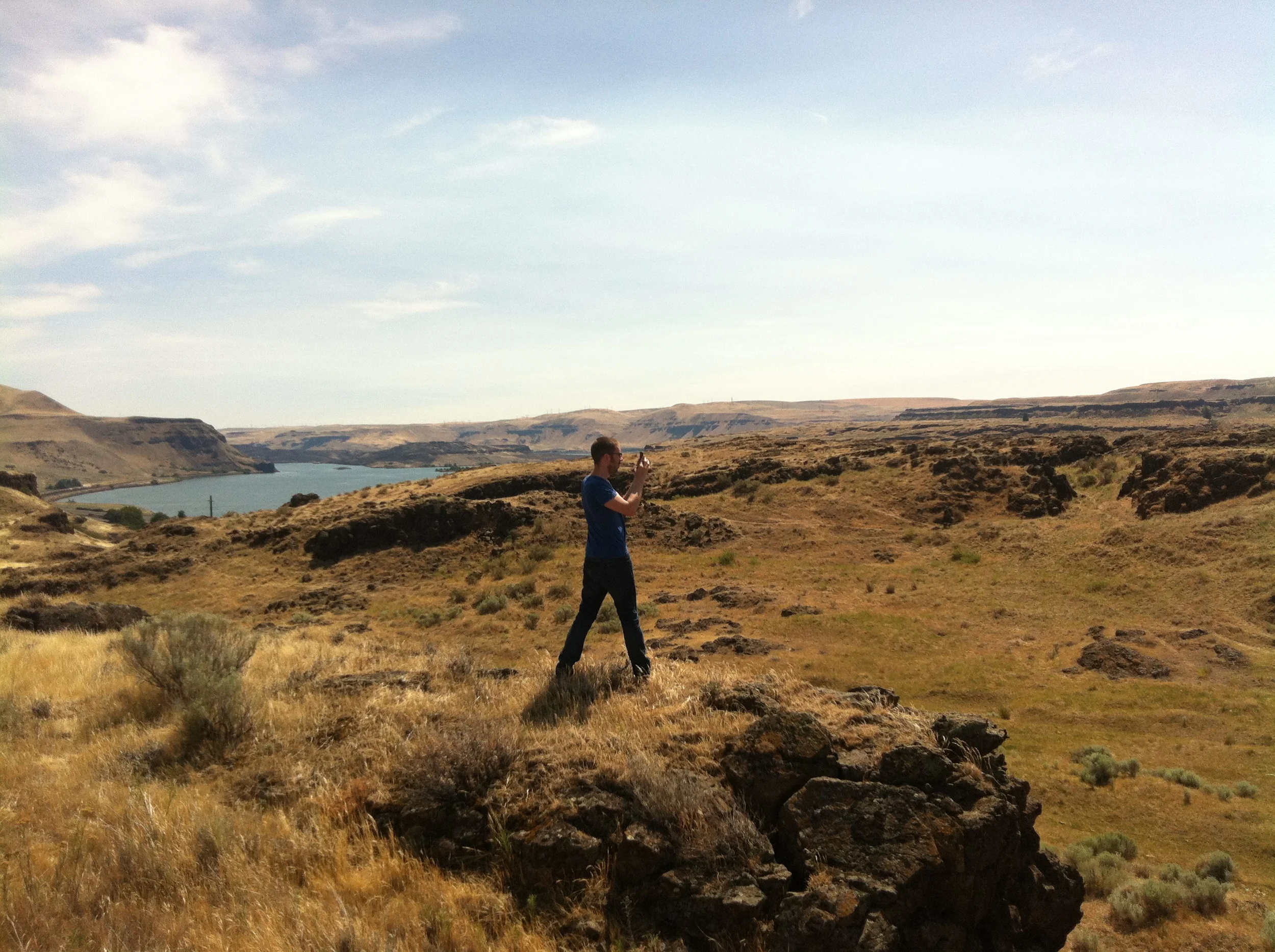 Justin surveys one of the Wishram properties.