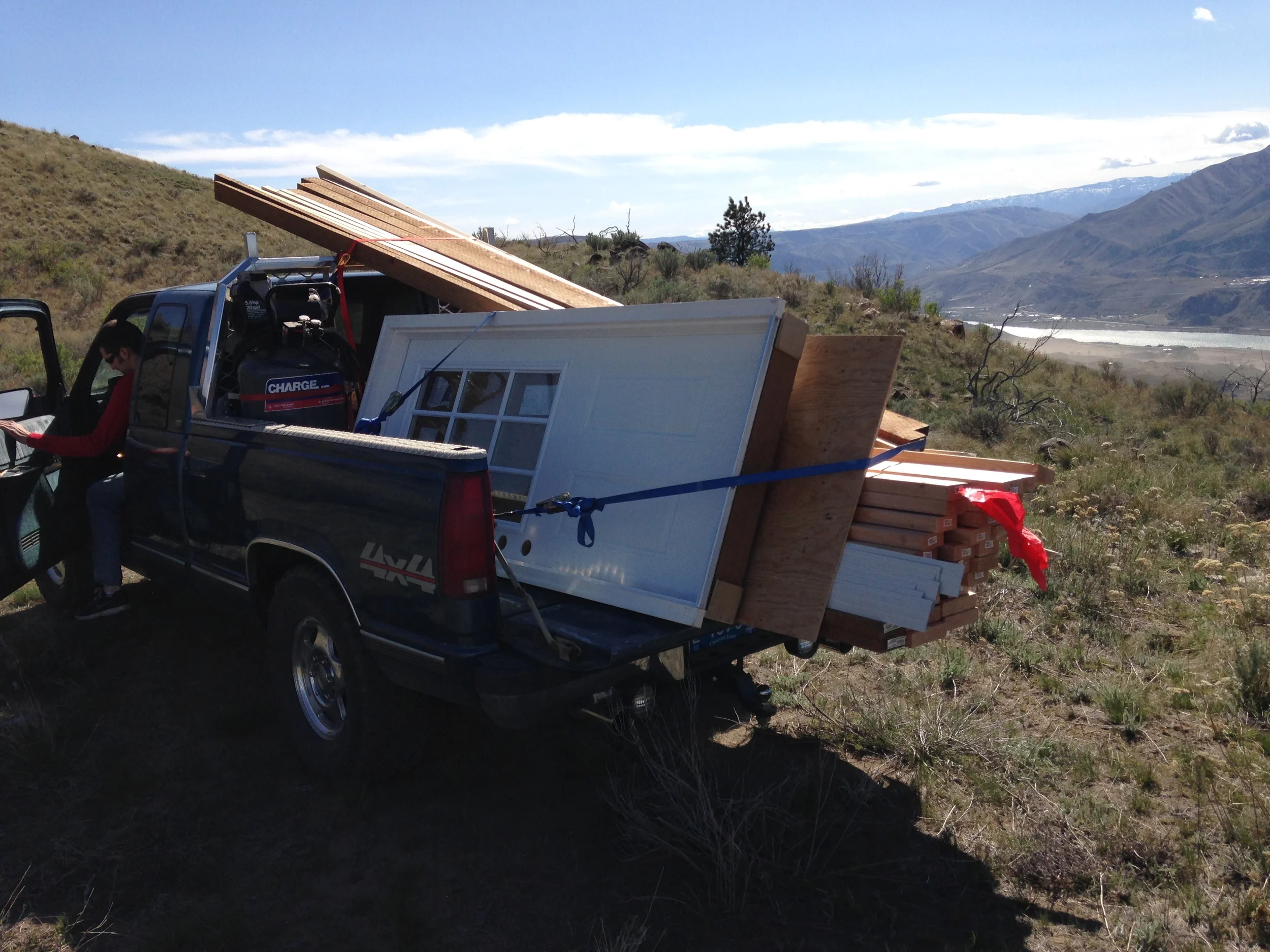 Alex's truck hauled all the lumber and materials.