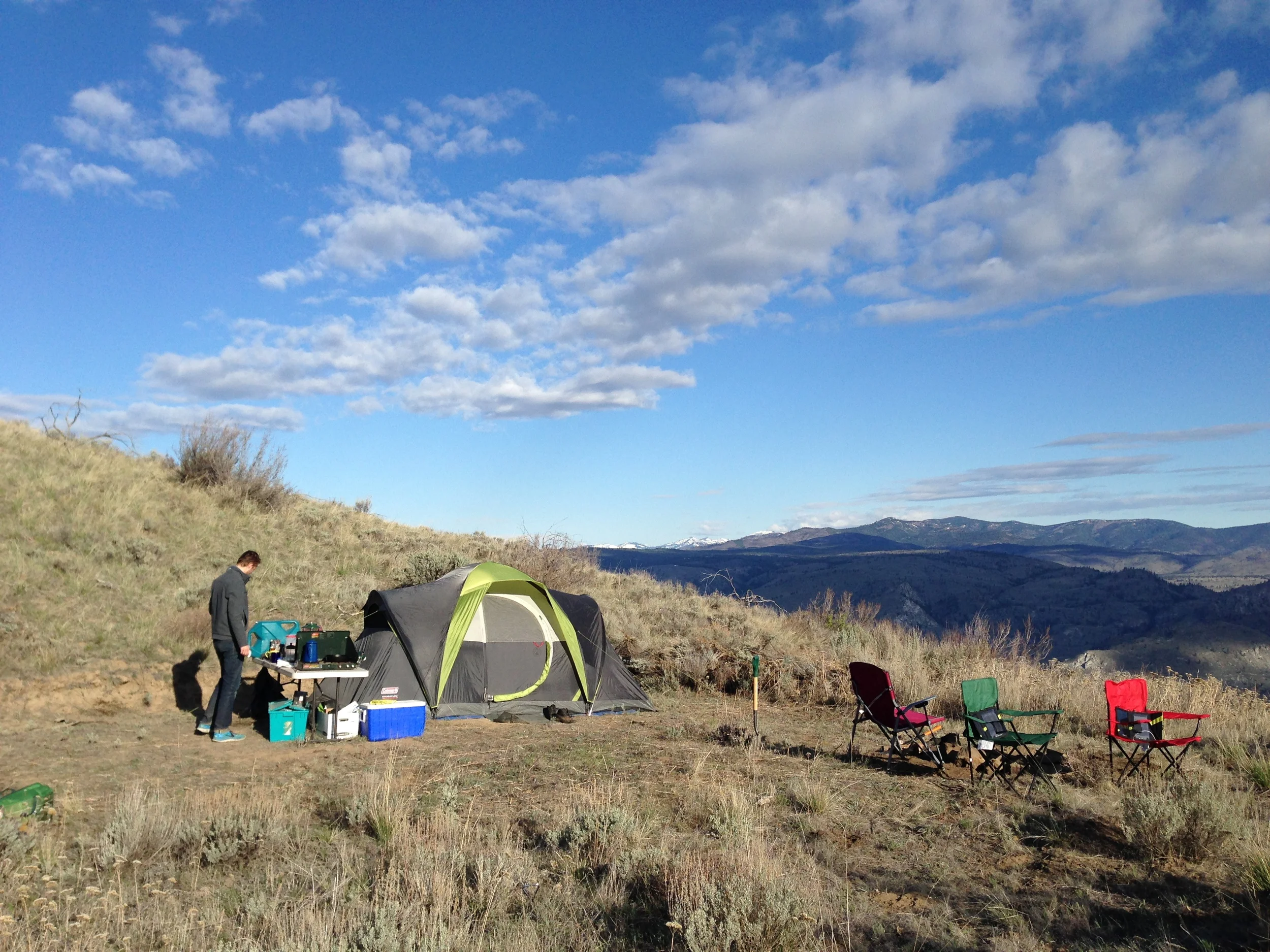 Justin's handiwork at setting up camp paid off.