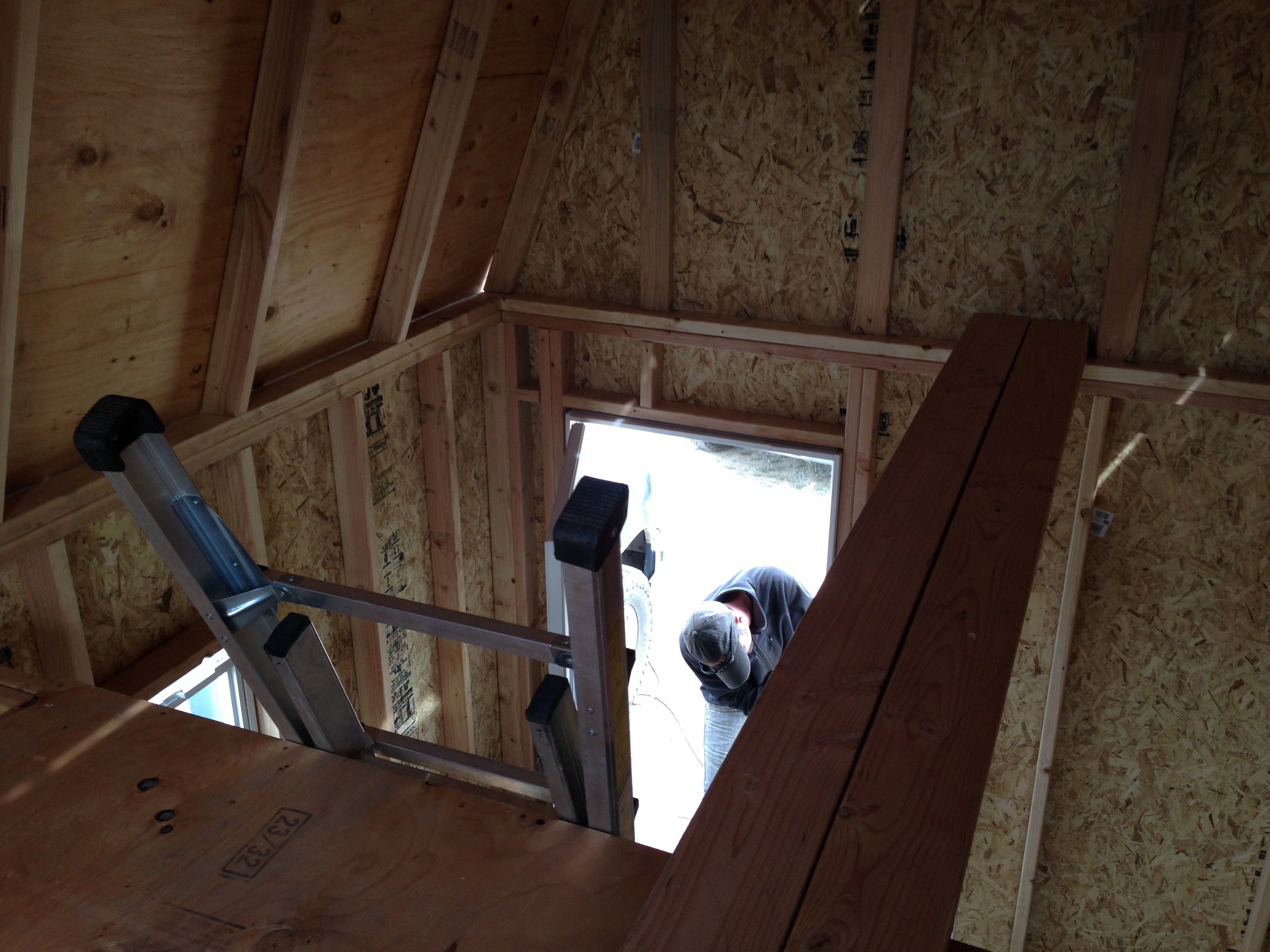 I took a moment to admire the view from the loft while Alex installed the door.
