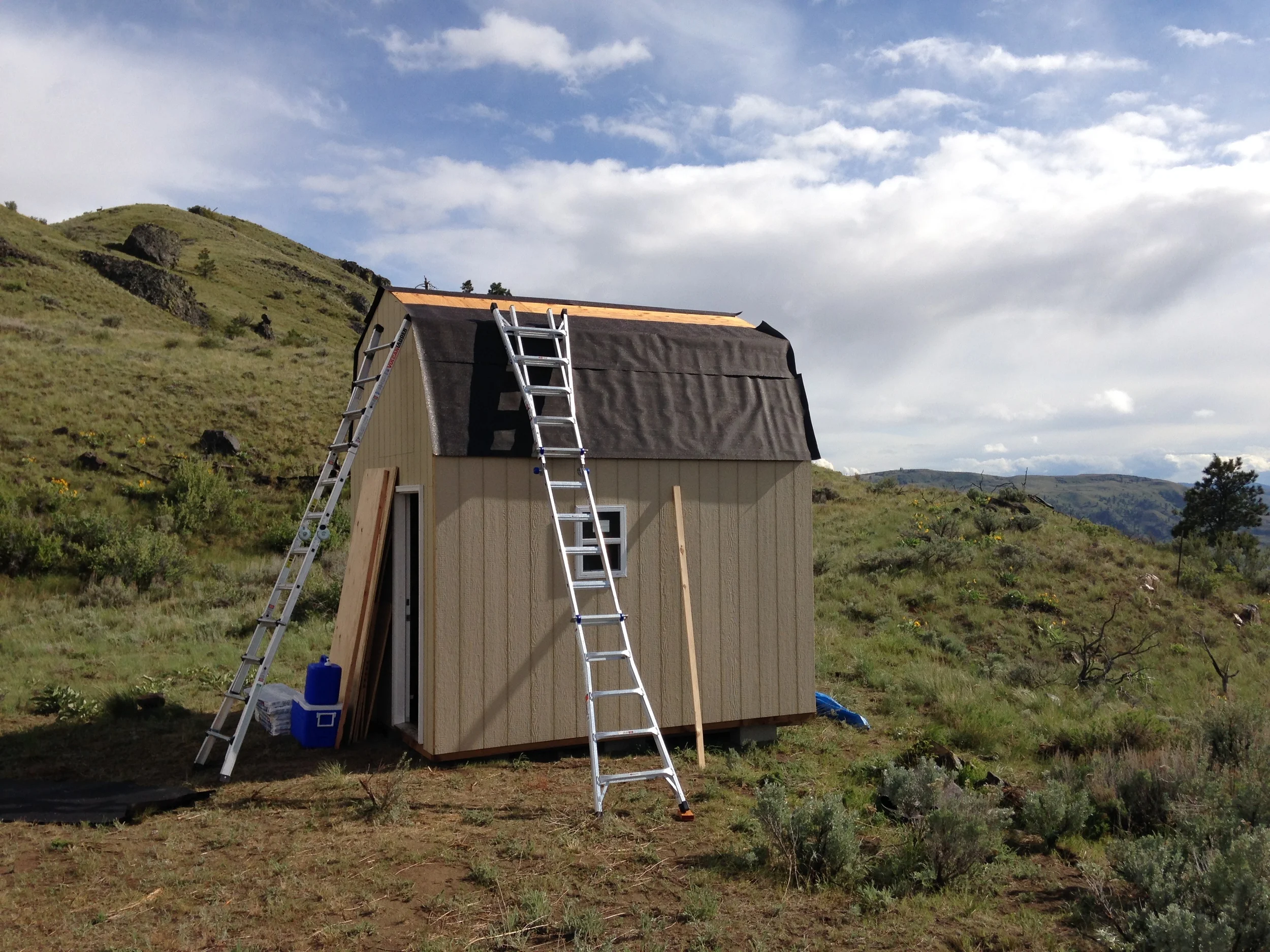 Roofing felt went up as soon as we could manage it.