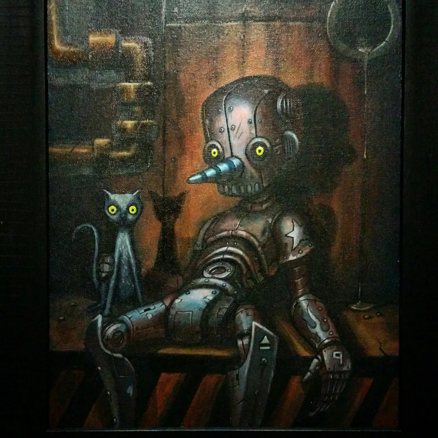 In the dark. 11 x 14" on canvas panel.