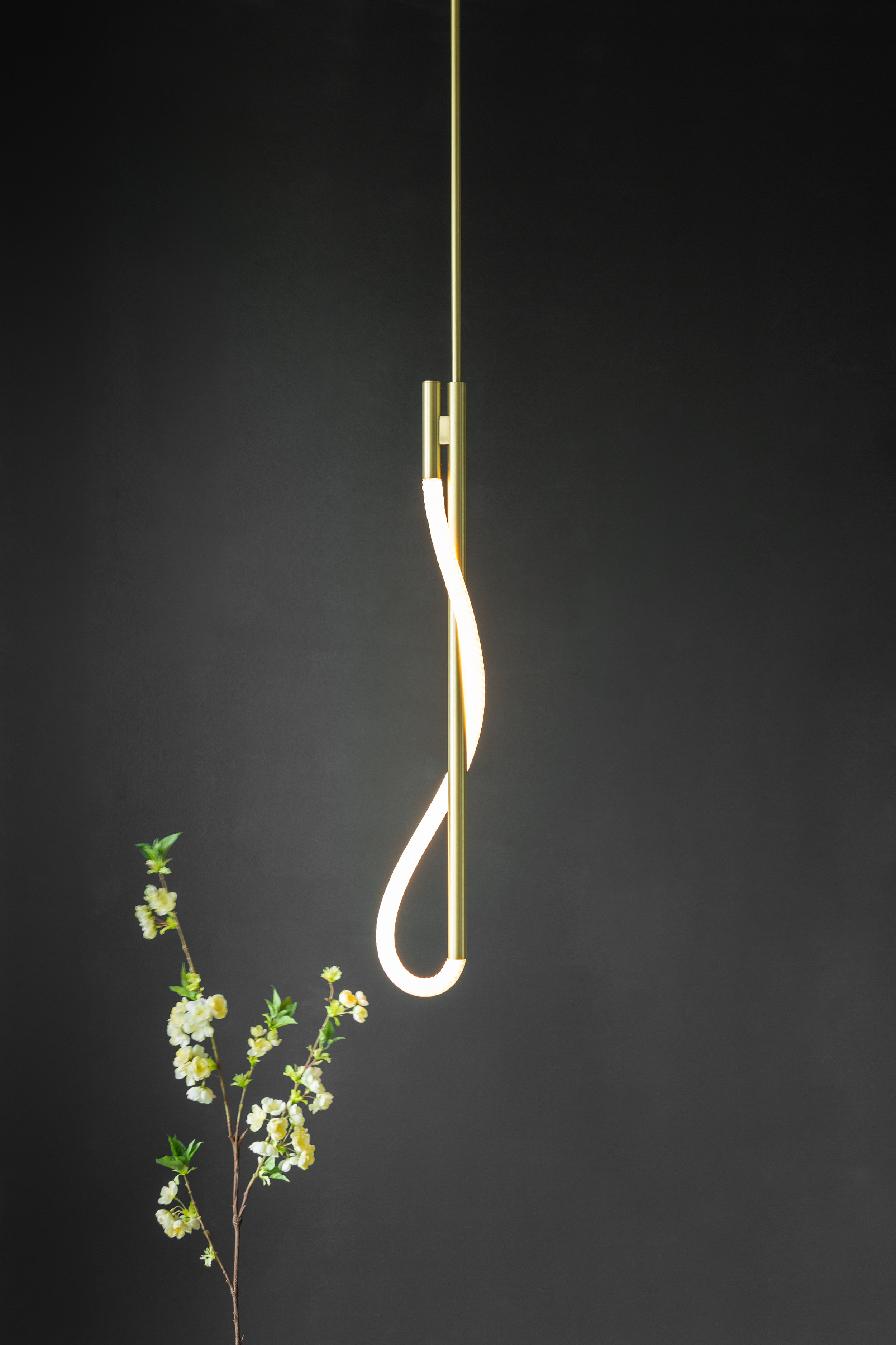 As pictured: 2.5 Surrey Pendant in Satin Brass