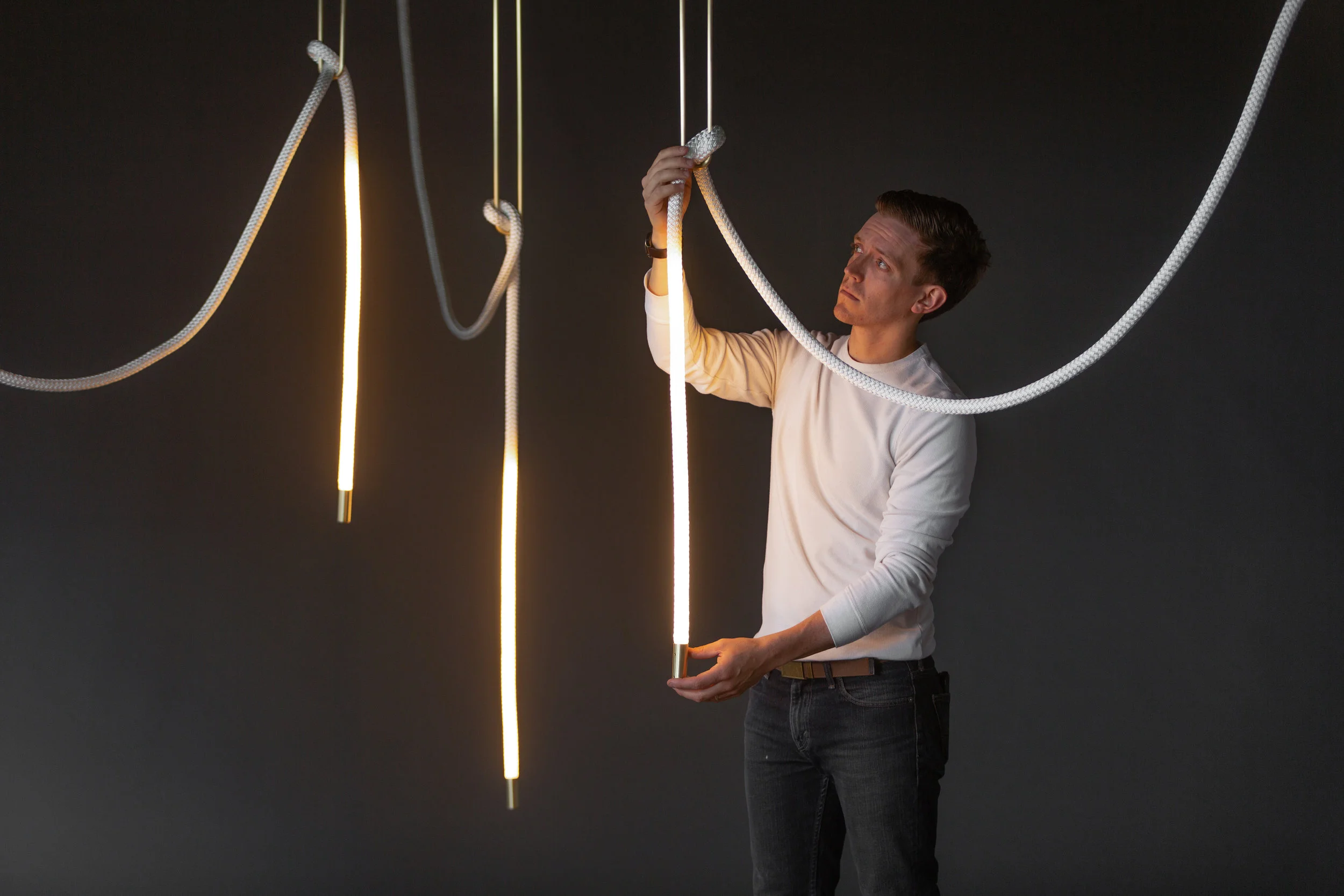 As pictured: 2 Foot Lit Length in Satin Brass