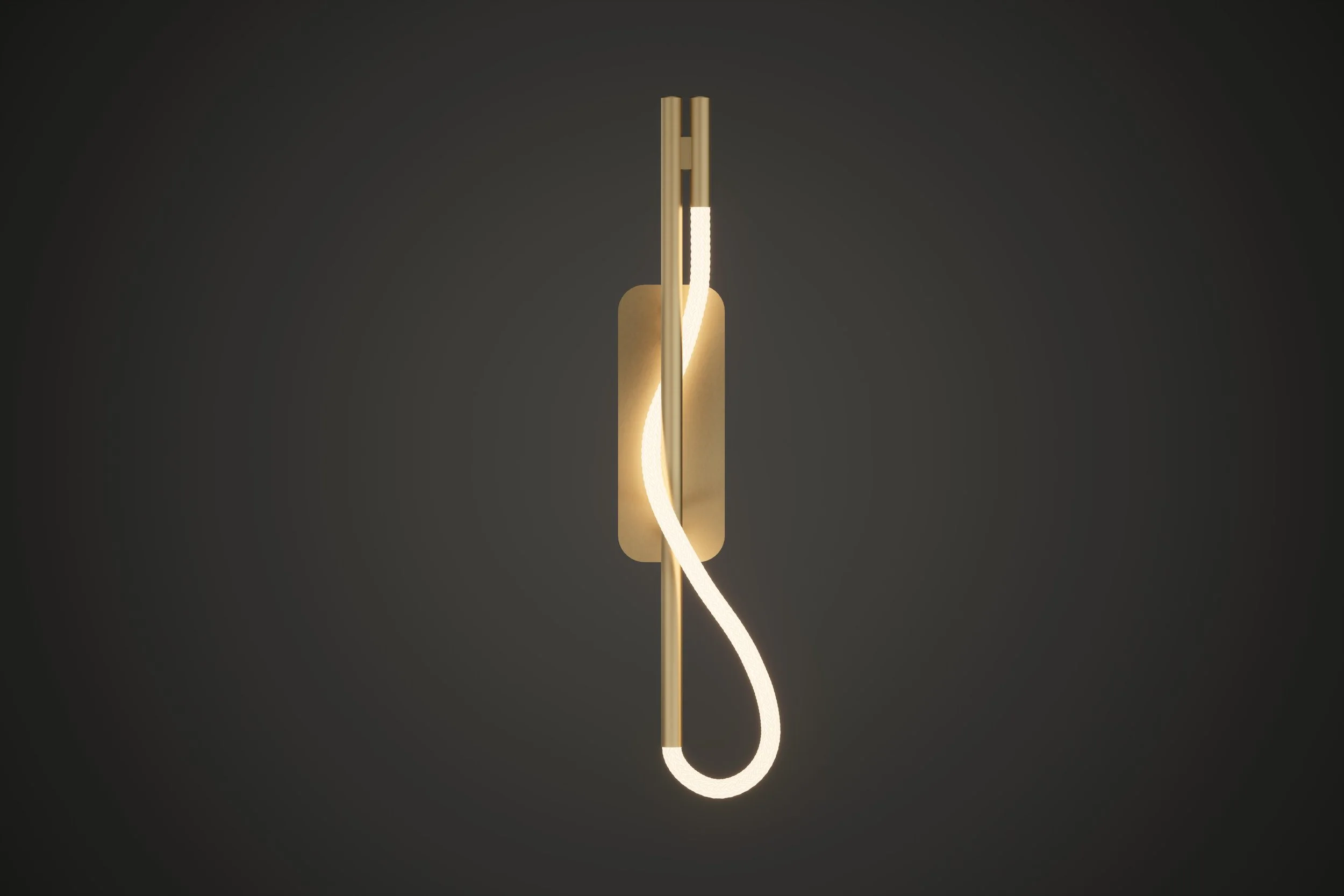 2.5ft Surrey Sconce (Right) - Satin Brass - Dark Grey - On - Front - (6353).jpg