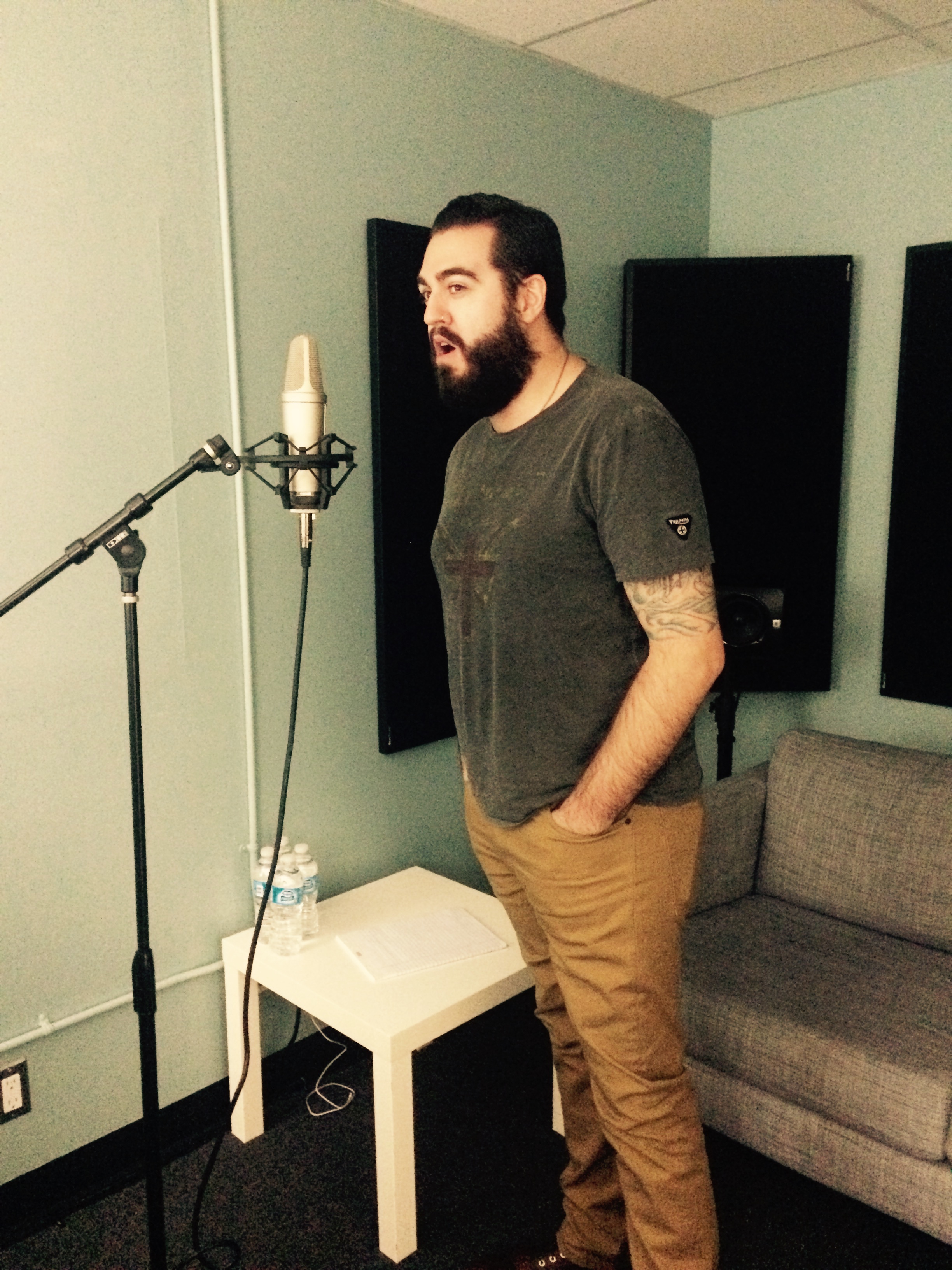Eric performs deep monster growls.