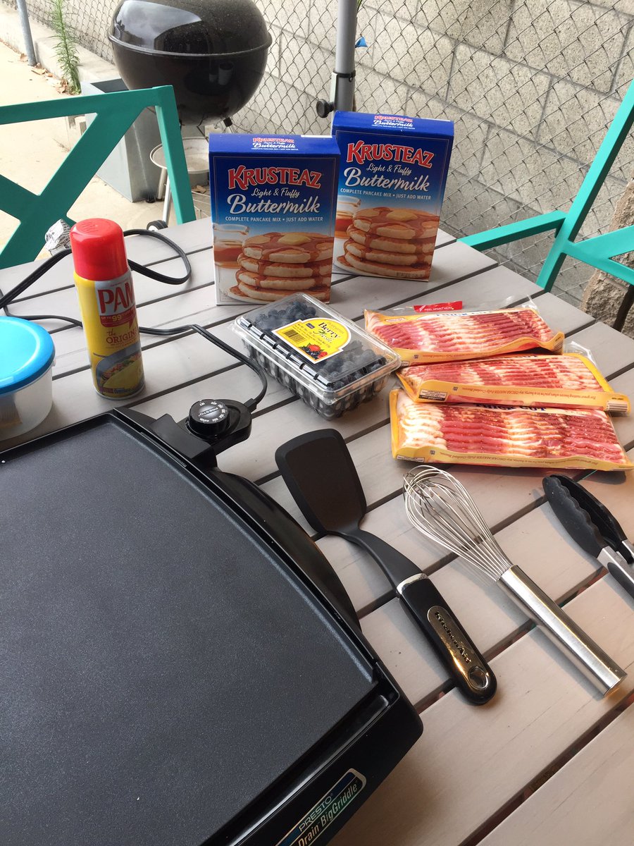 Jeff loves being the griddle-master on Pancake Breakfast days.