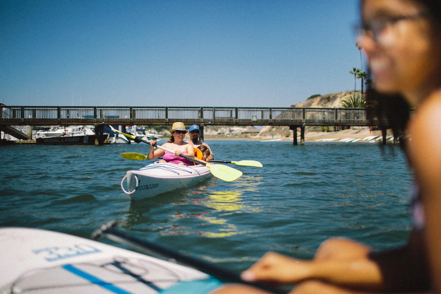 Jazmyn paddle boarded the entire hour like a champ. So proud of this one... the family the rows together....