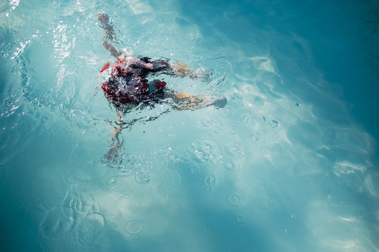 So out of nowhere, Calvin started to do backflips underwater after watching Jaz and Bishop do it a few times. His love for water is deep... I am proud of you my boy.