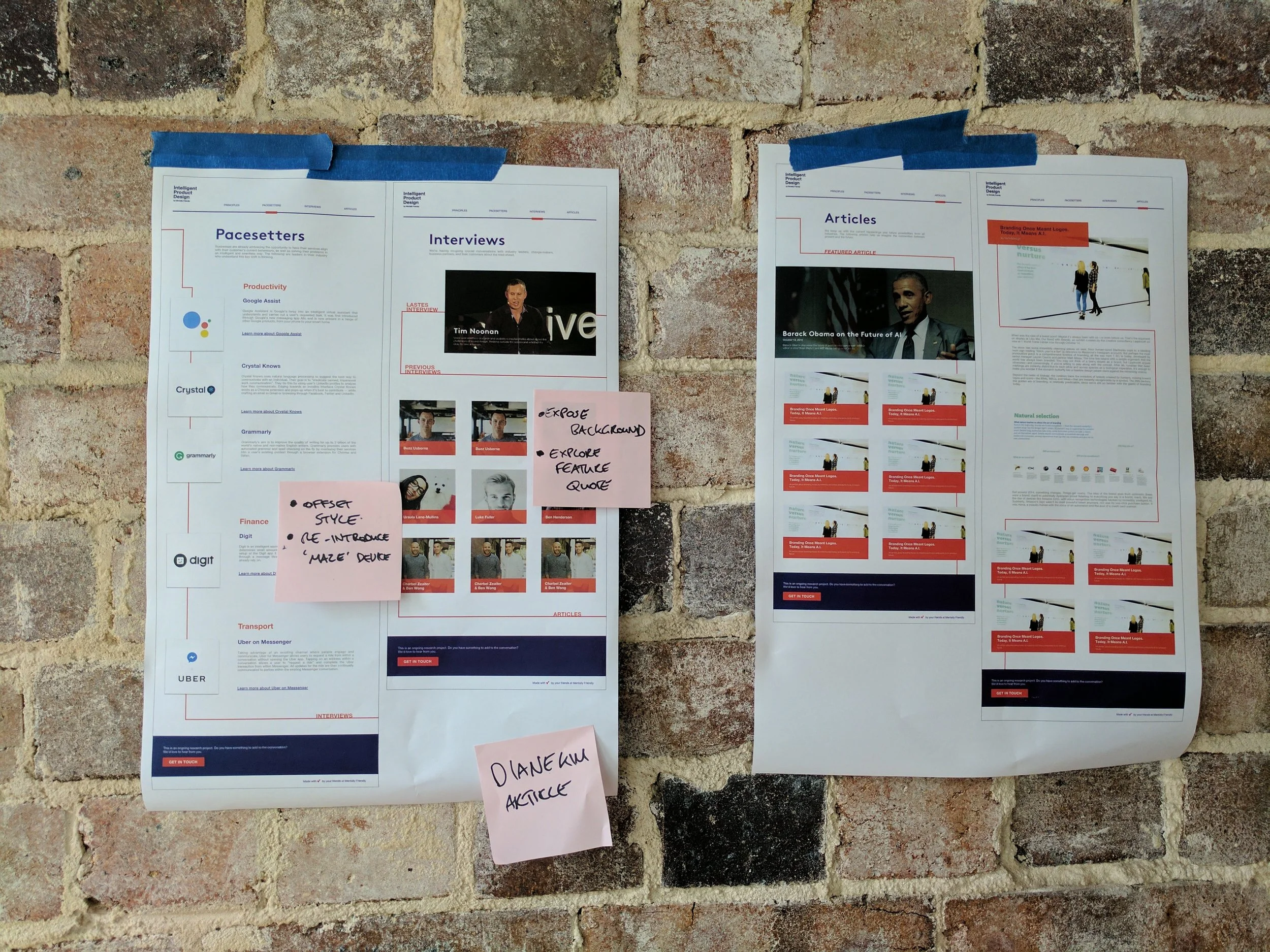 Prototype feedback sessions with team