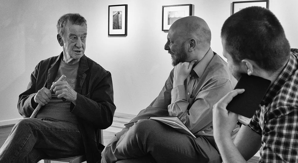 Peter Jones interviewed by Peter Evans and&nbsp;Bartosz Nowicki. © Glyn Shakeshaft