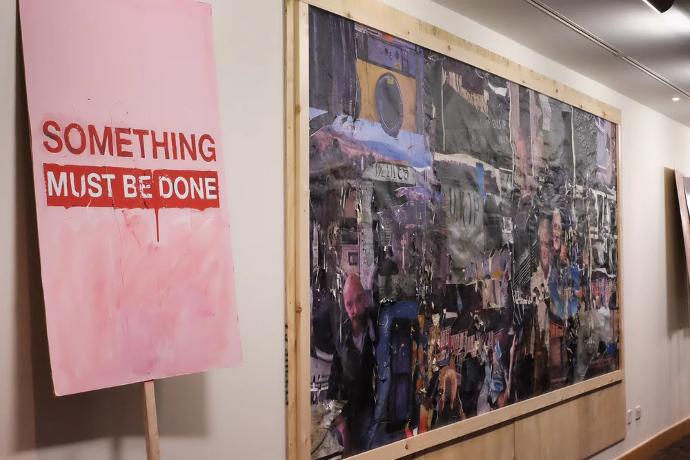 Collage, installation and photograph make up the new work in the show. © Brian Carroll