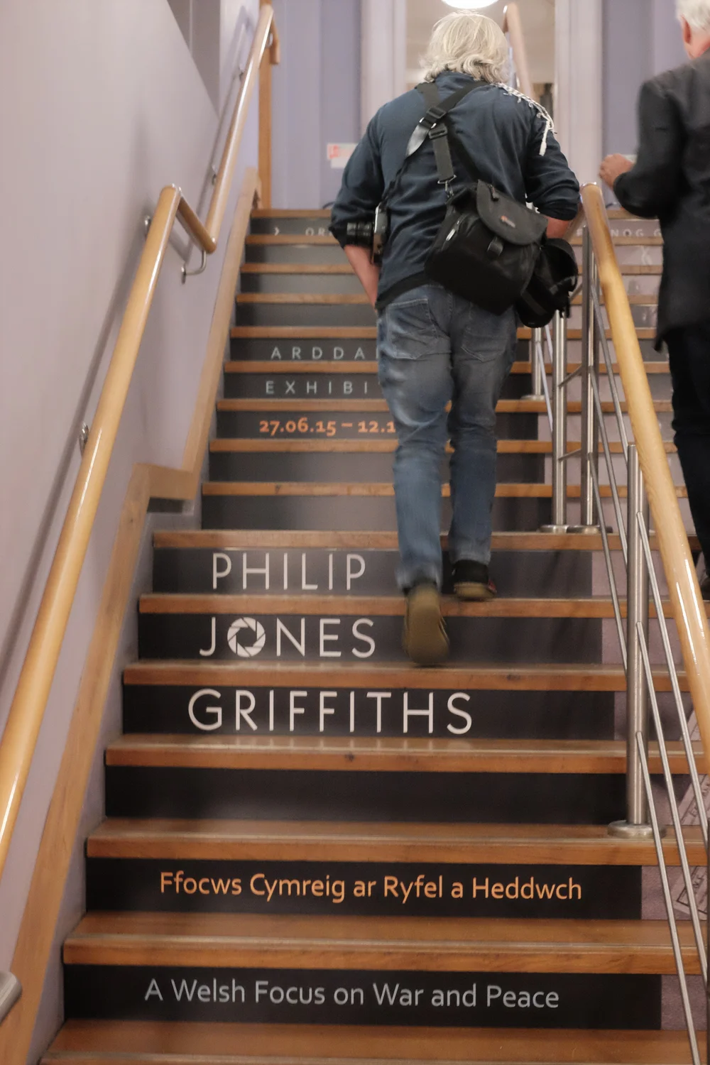 Making our way to the Philip Jones Griffiths exhibition in the National Library of Wales