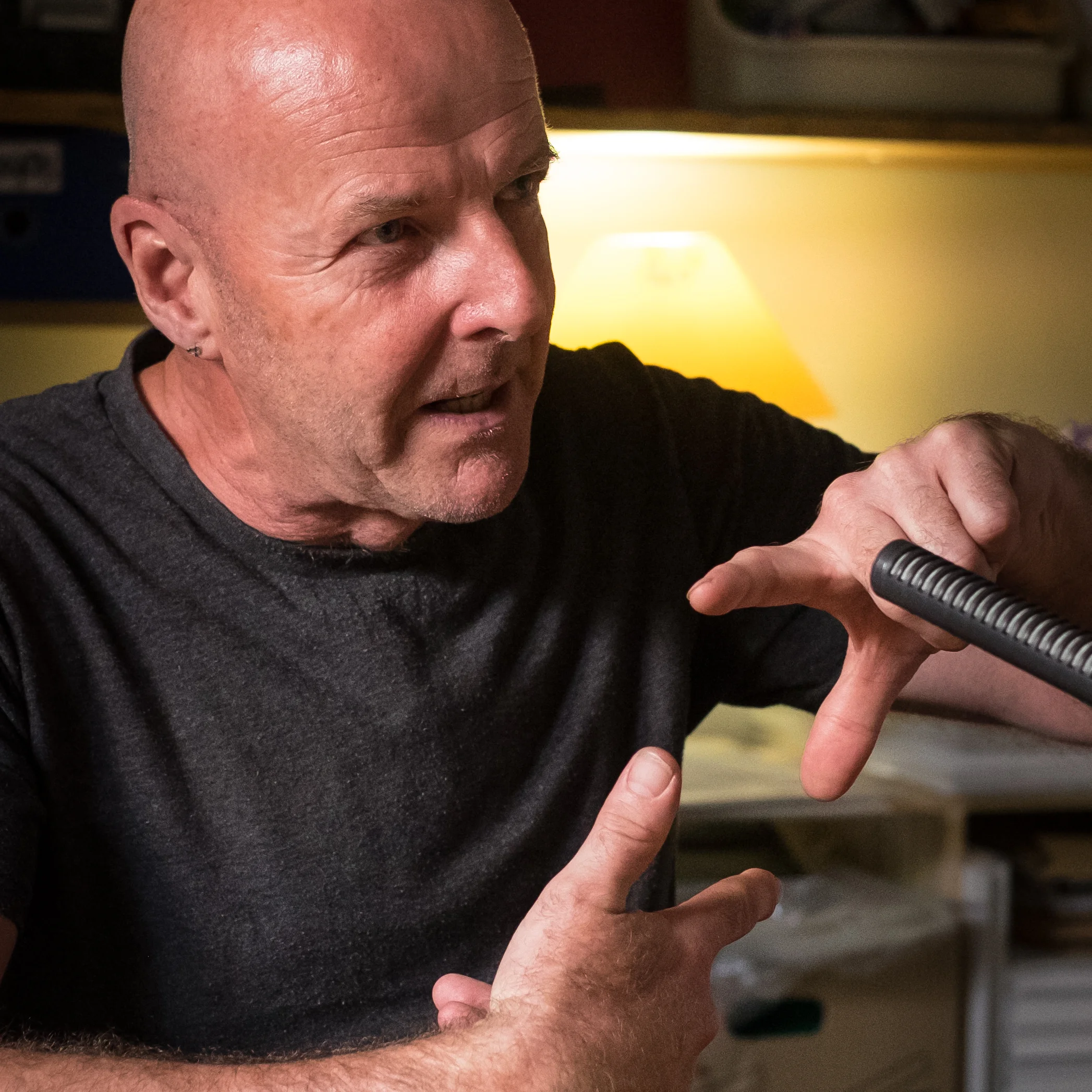 Keith Morris at home in Aberystwyth. © Glyn Shakeshaft