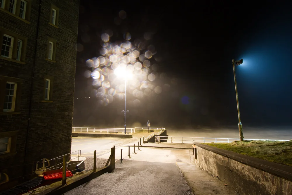 Streetlight with flare and spotlight 