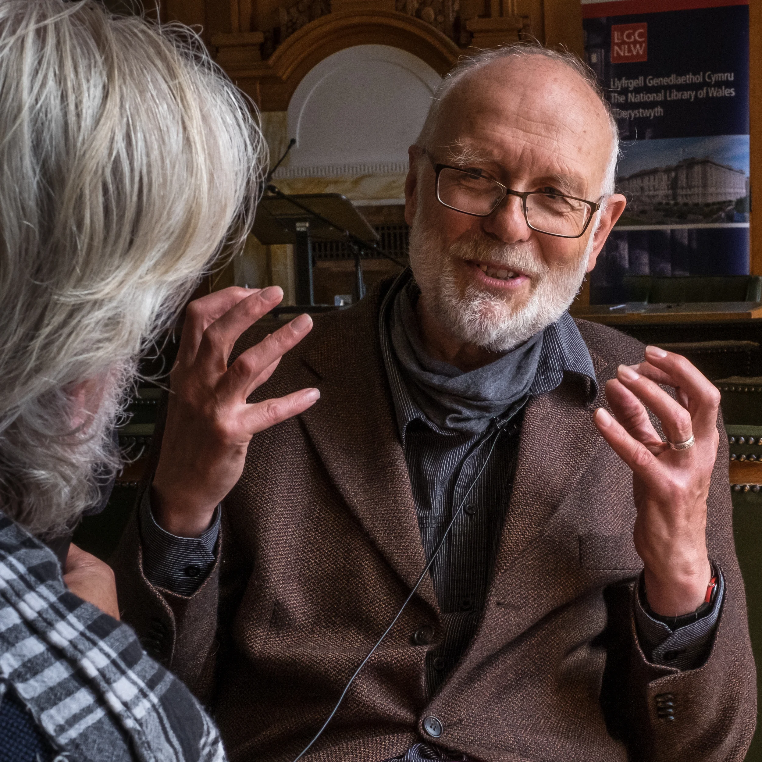 Alan Hale speaking with Ffoton Wales at the National Library of Wales, AberystwythImage © Glyn Shakeshaft
