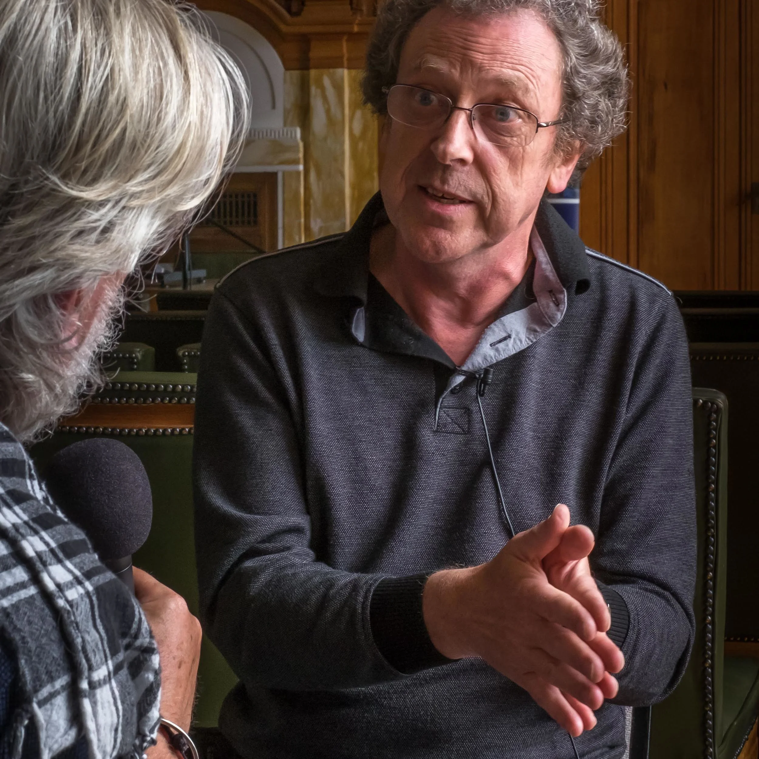 Archivist and photographer Iestyn Hughes speaking with Ffoton Wales at the National Library of Wales, AberystwythImage © Glyn Shakeshaft