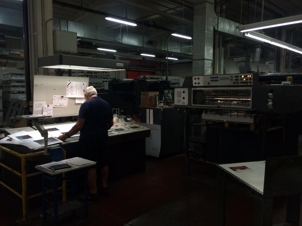 'A Pink Flamingo' on the printing press. Image © Jack Latham