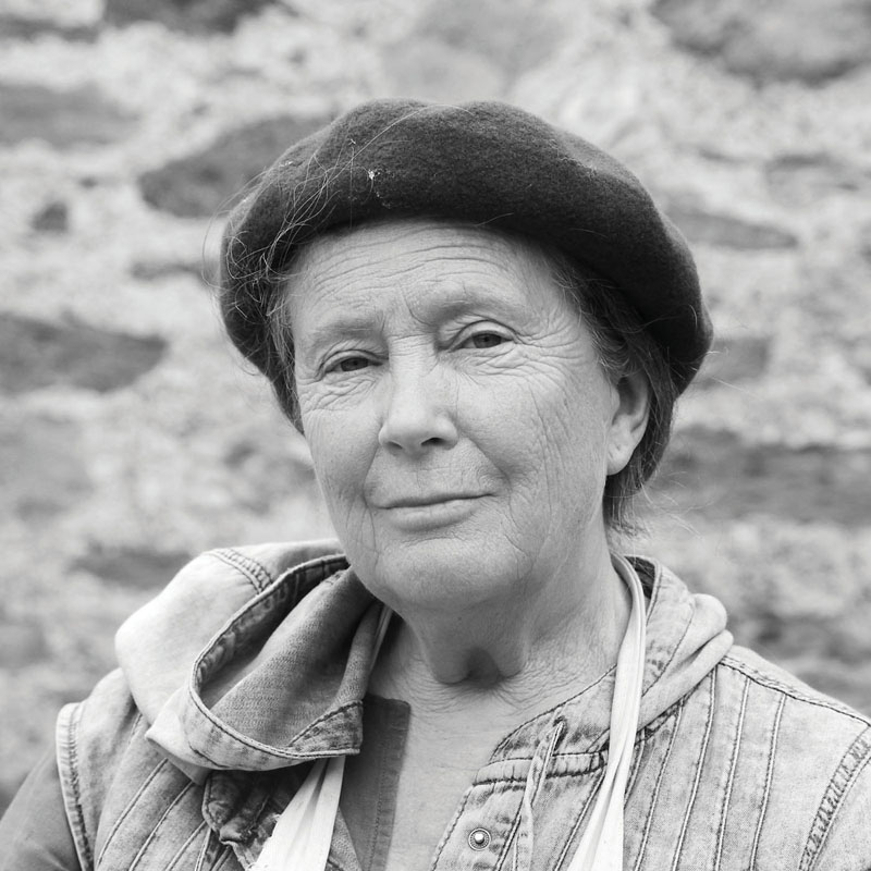 Carole Shearman artist on Bardsey Island. 2013