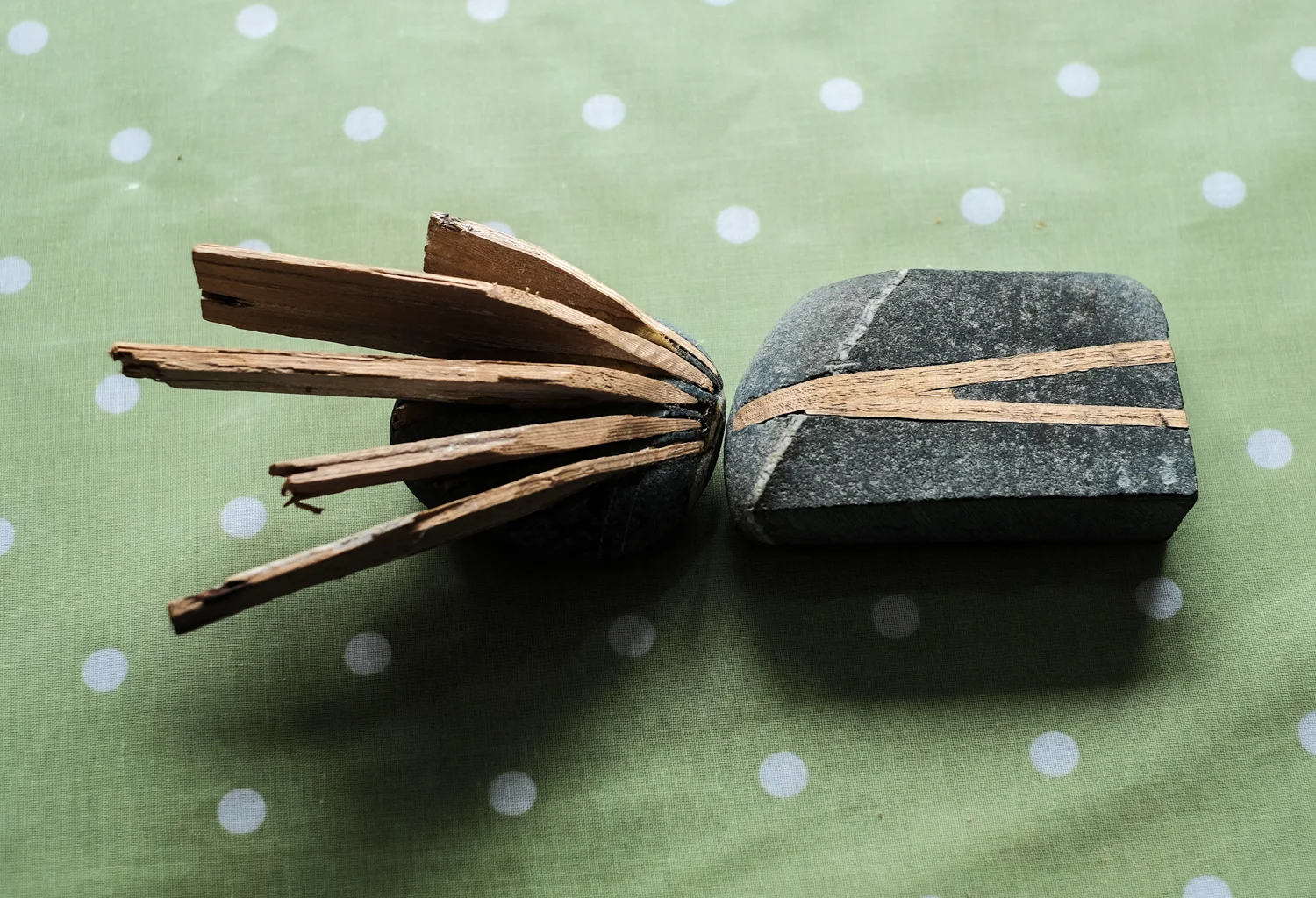 One of Peter's many hand-crafted sculptures around his home.