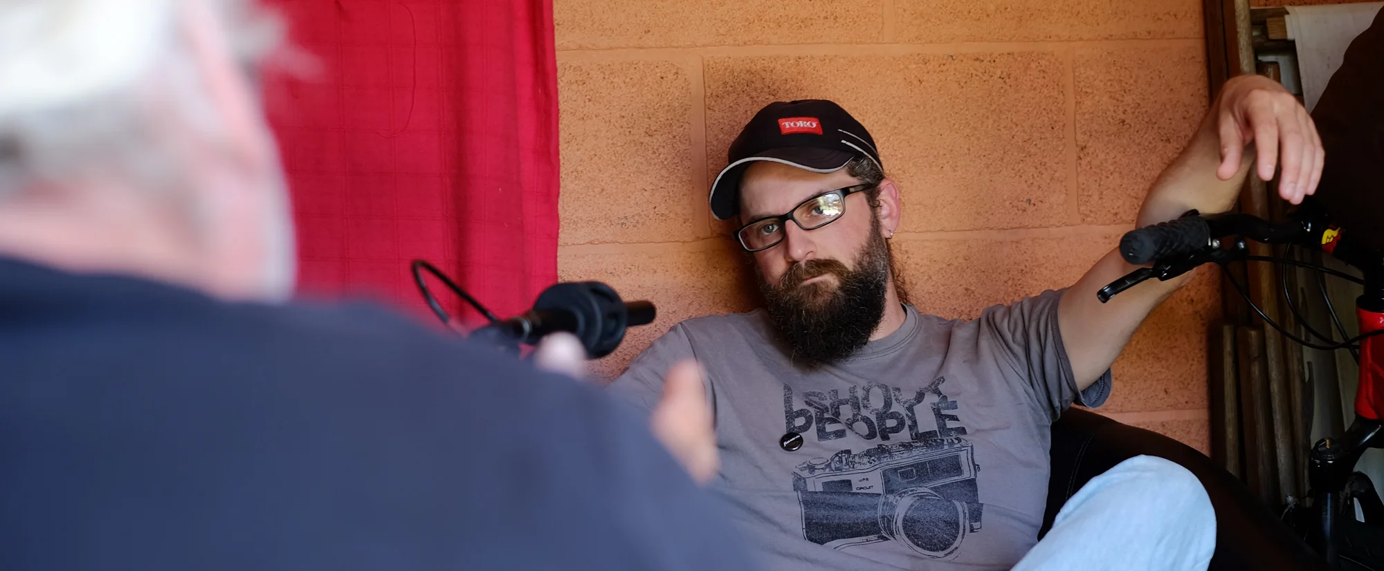 Al Brydon talking with us during a summer visit to Wales in 2016
