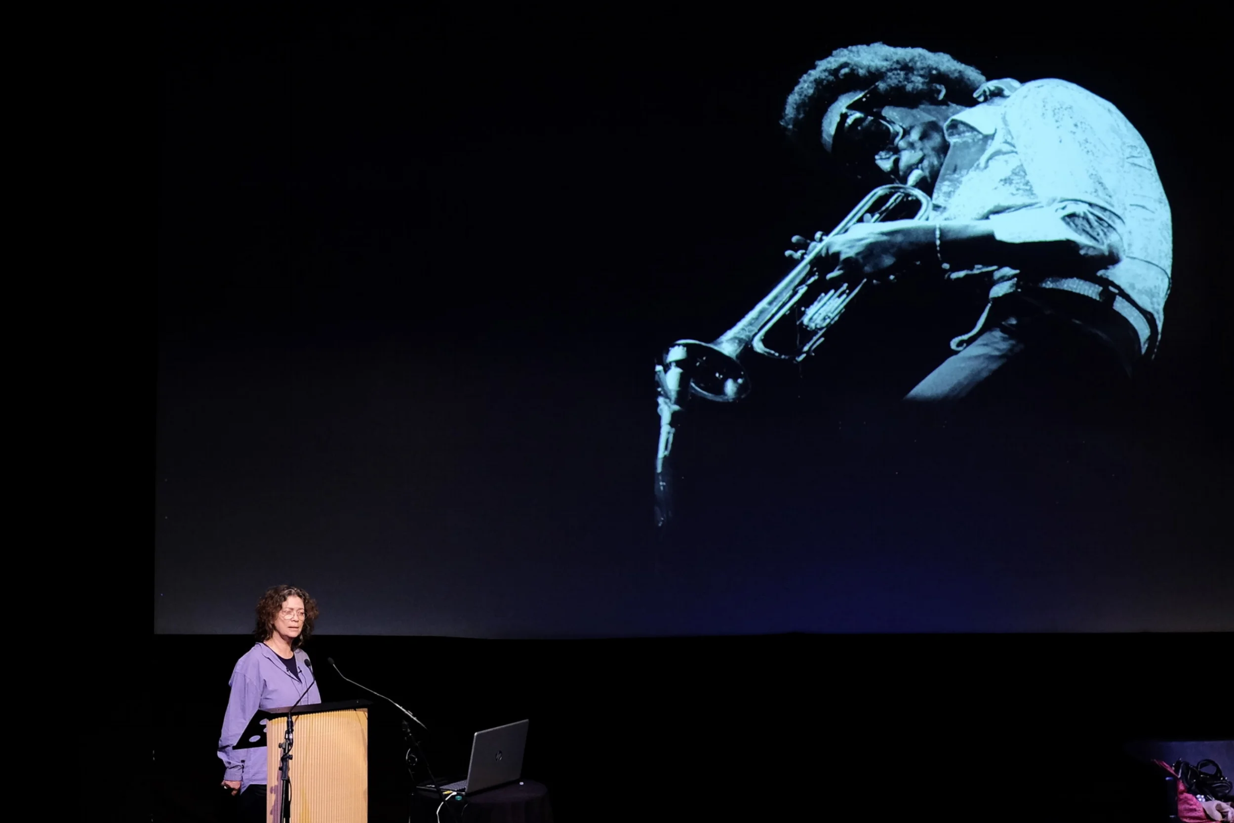 Jill Furmanovsky speaking at the 2016 EYE International Photography Festival