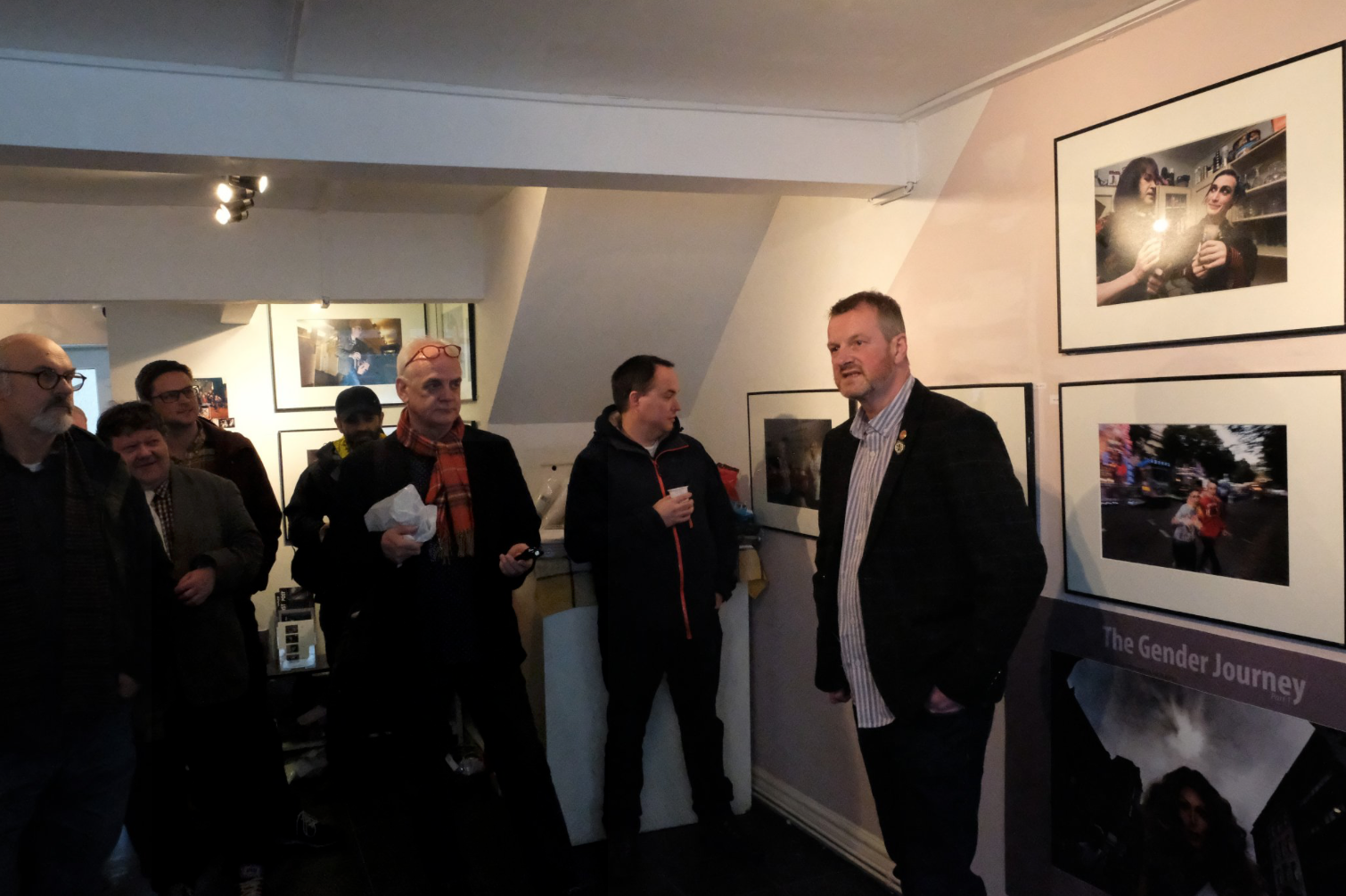 Roger Tiley speaking at the exhibition opening.