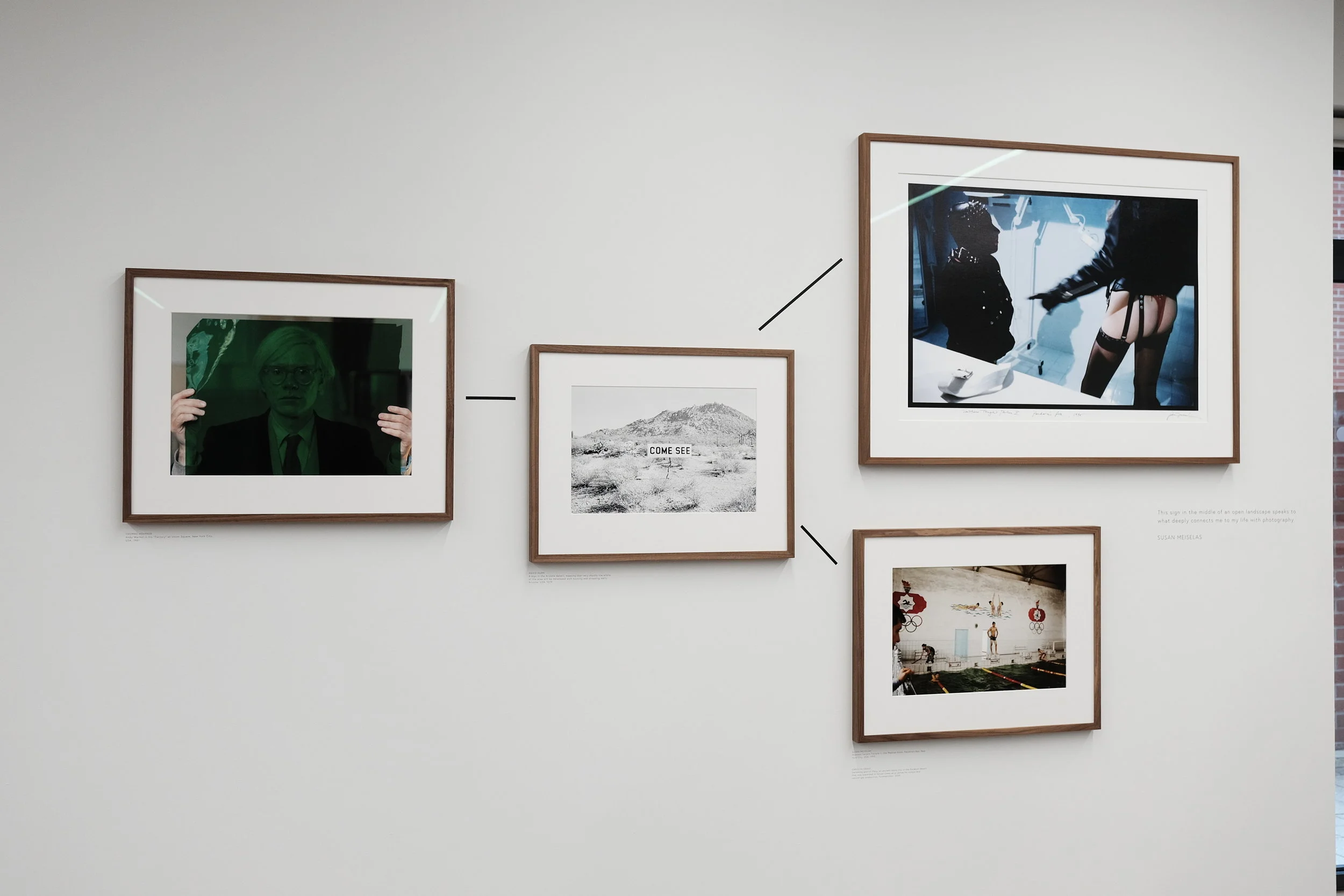 A nice touch in this exhibition is the placement of Hurn's own image centrally with visual linkages to those by other Magnum photographers he swapped for it.