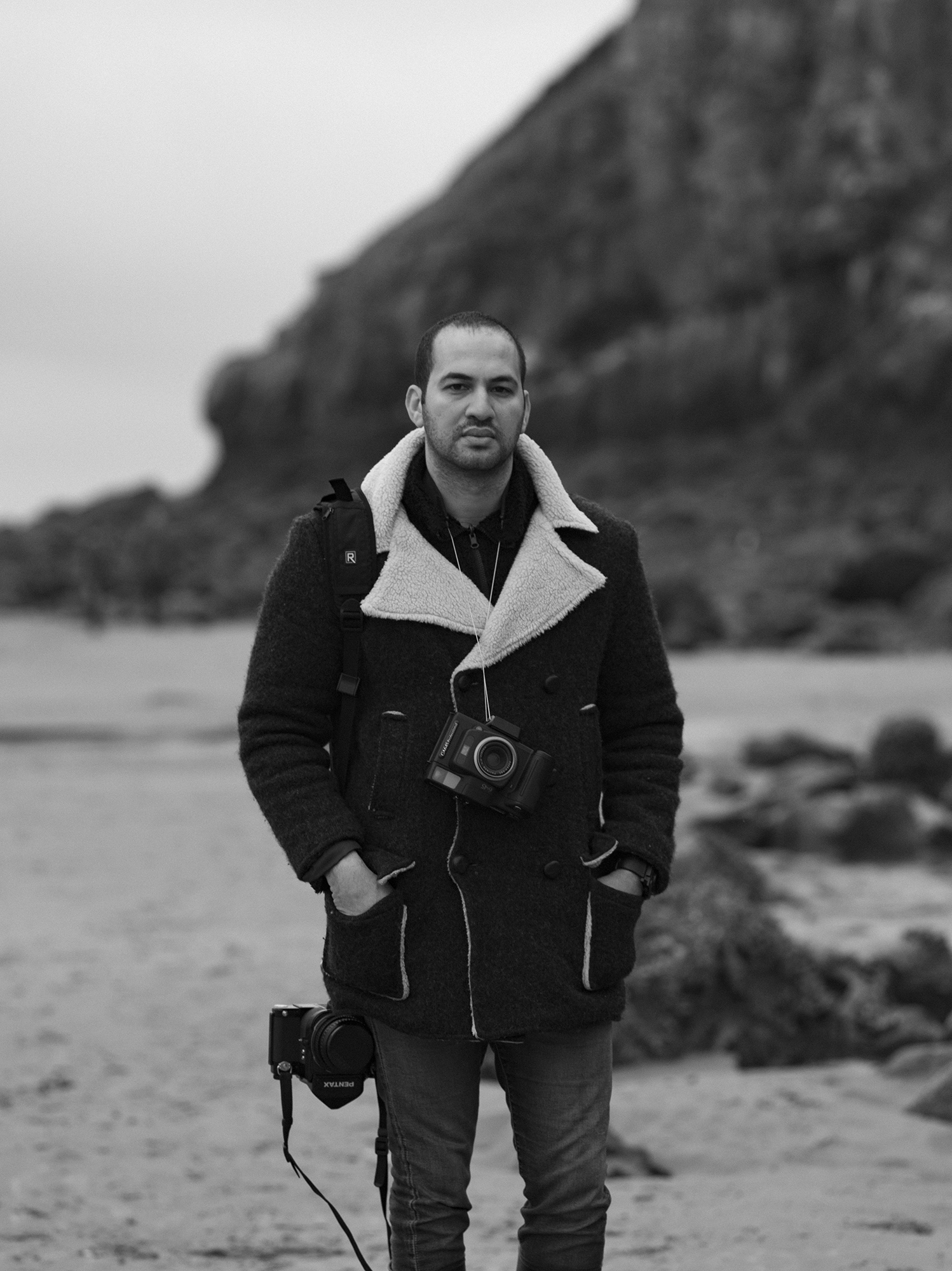 Photographer Mohamed Hassan in Pembrokeshire.