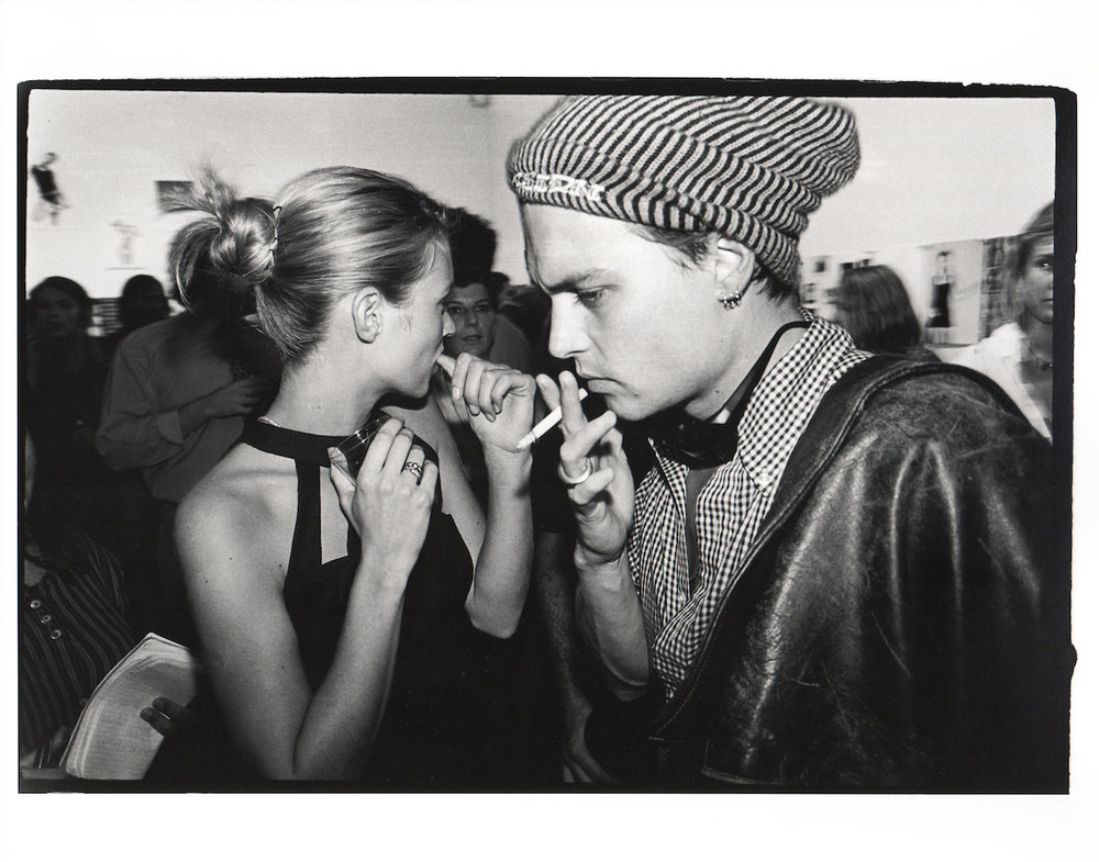 Kate Moss &amp; Johnny Depp. Kate Moss book party. New York 1995.