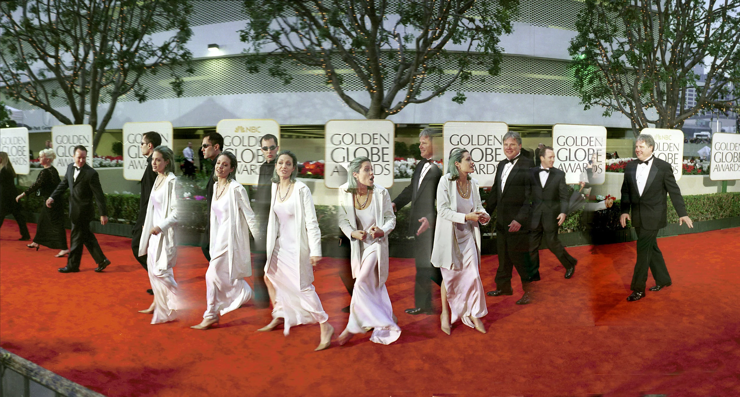 Angelina Jolie arriving at Golden Globes. Beverley Hilton Hotel, Los Angeles 2000 © Photograph Copyright Dafydd Jones