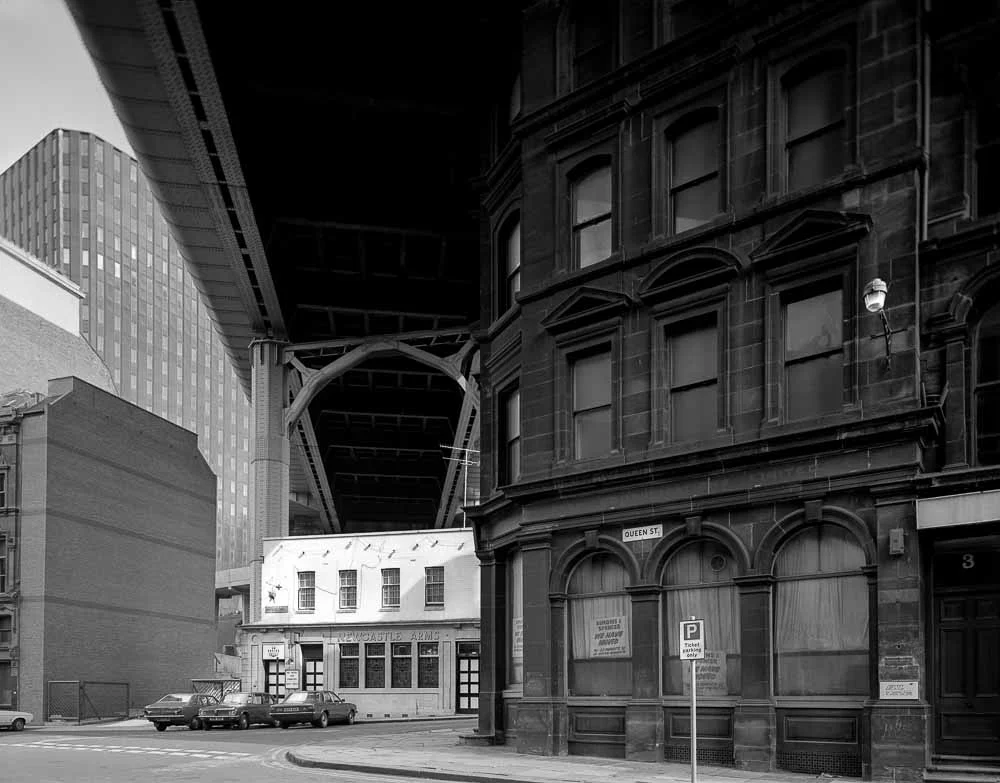Newcastle Arms, Akenside Hill and the Tyne Bridge, Tyneside, 1979