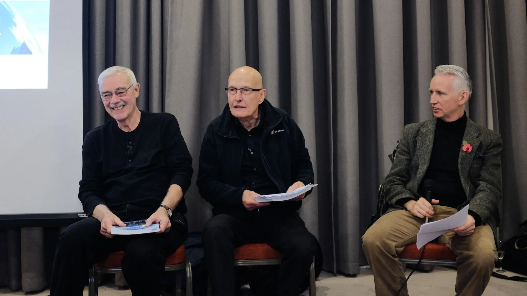 The authors describing some of the more interesting walks around Cardiff. Image © Brian Carroll